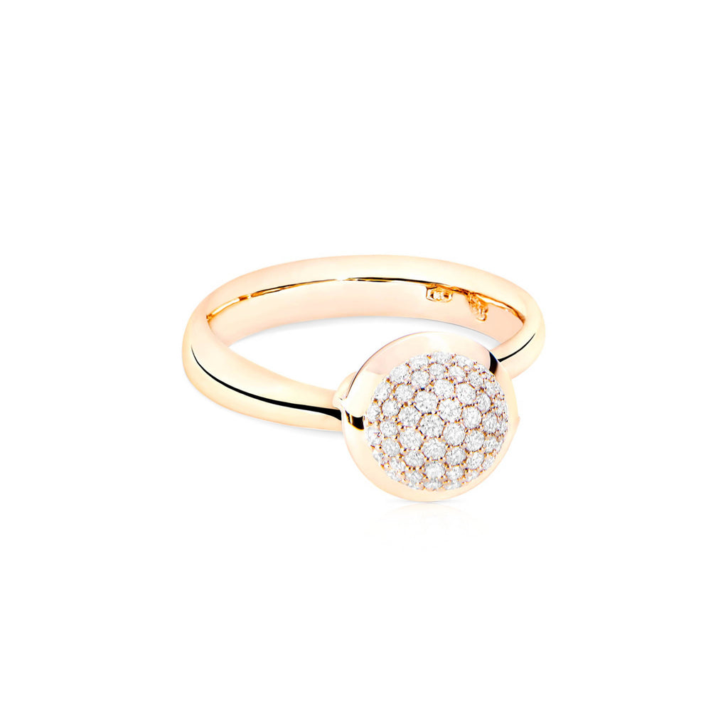 Tamara Comolli BOUTON Ring Small mit Diamant-Pavé (R-BOU-s-p-rg) aus Roségold mit Diamant