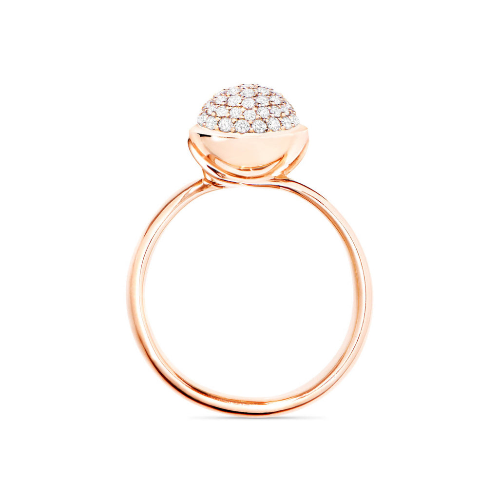 Tamara Comolli BOUTON Ring Small mit Diamant-Pavé (R-BOU-s-p-rg) aus Roségold mit Diamant