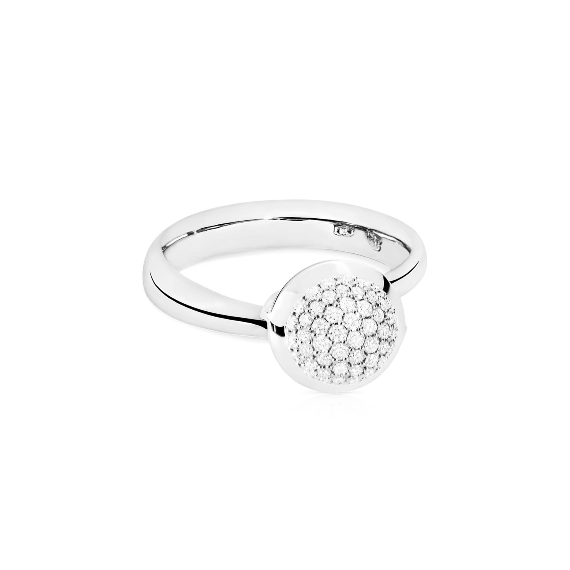 Tamara Comolli BOUTON Ring Small mit Diamant-Pavé (R-BOU-s-p-wg) aus Weißgold mit Diamant