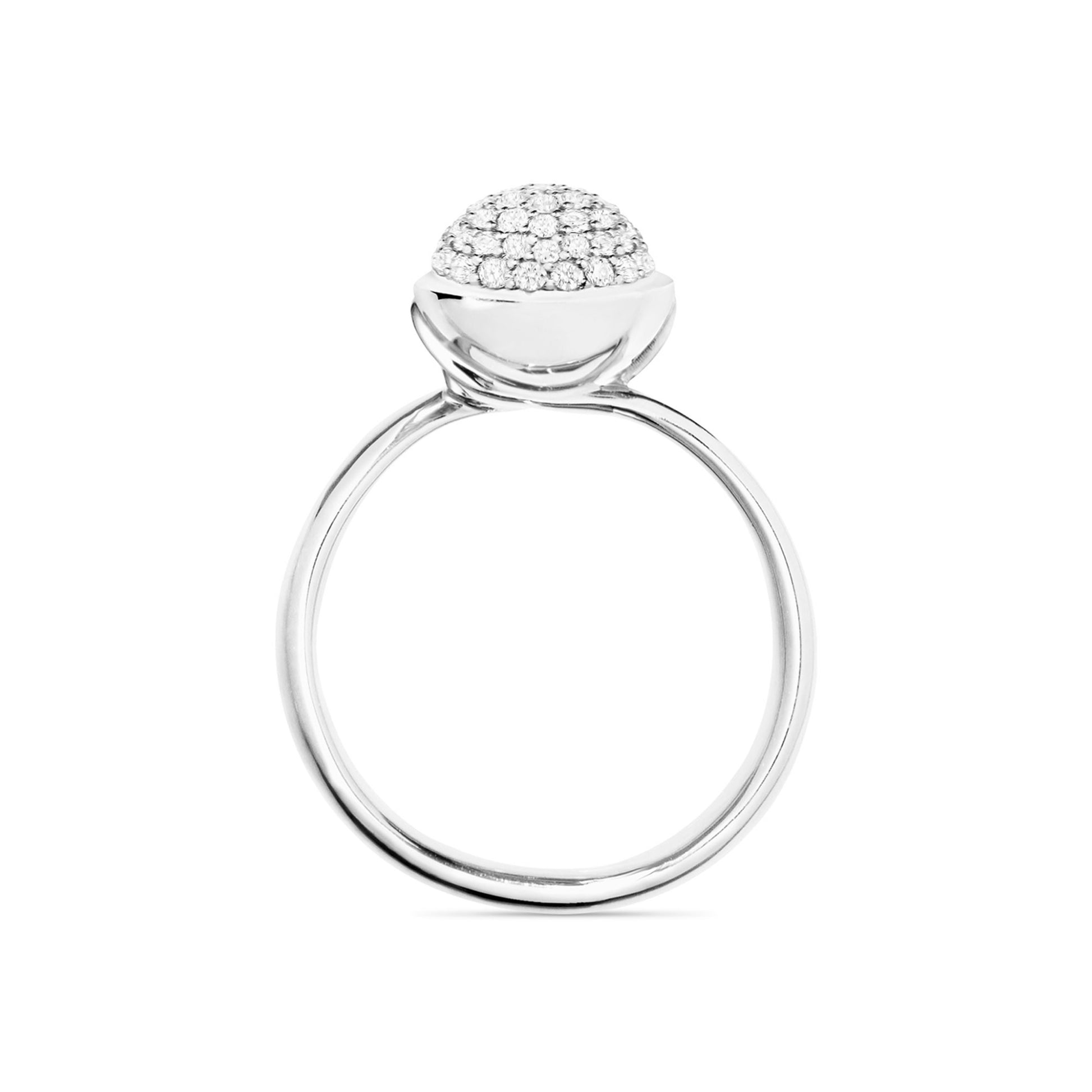 Tamara Comolli BOUTON Ring Small mit Diamant-Pavé (R-BOU-s-p-wg) aus Weißgold mit Diamant