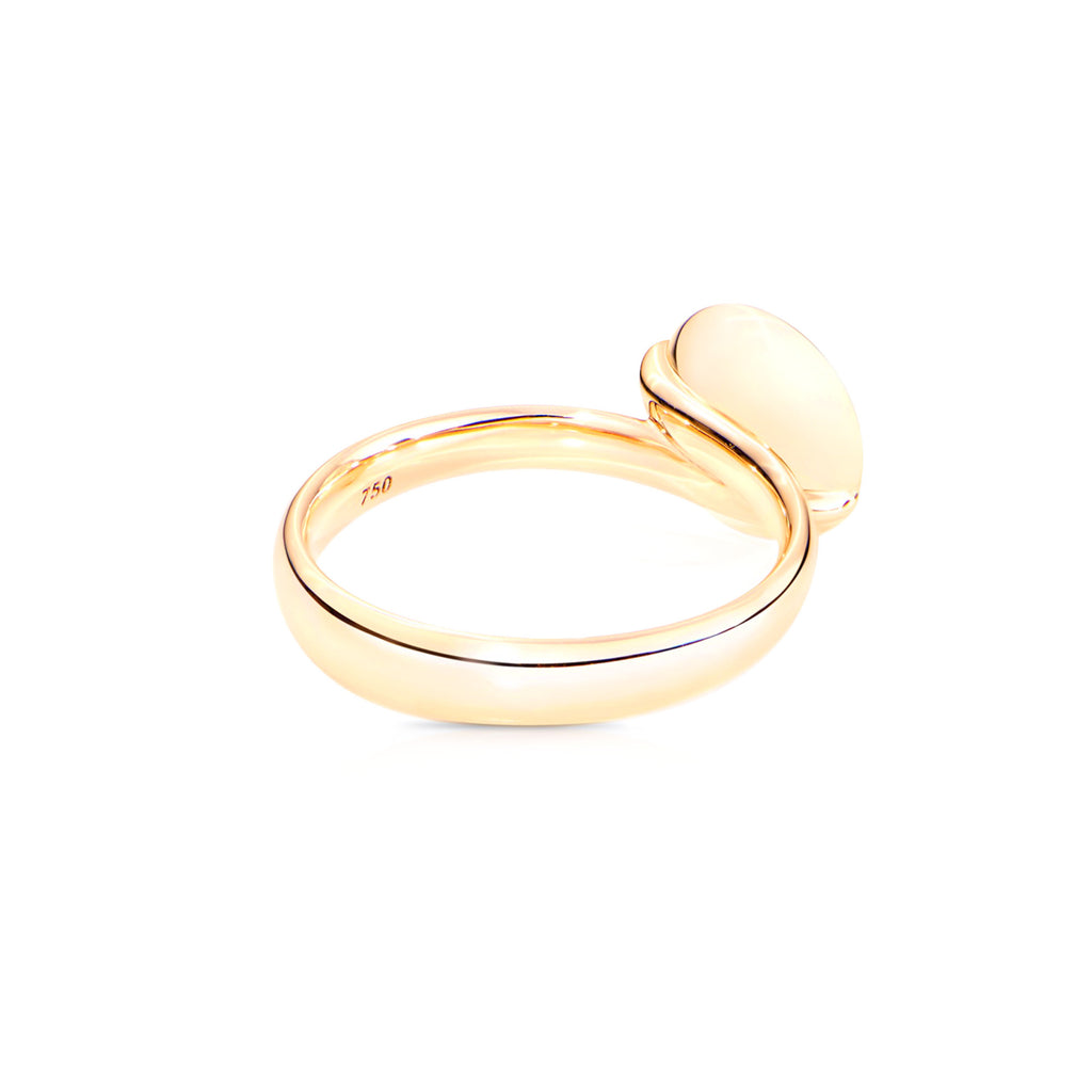 Tamara Comolli BOUTON Ring Small mit Diamant-Pavé (R-BOU-s-p-yg) aus Gelbgold mit Diamant