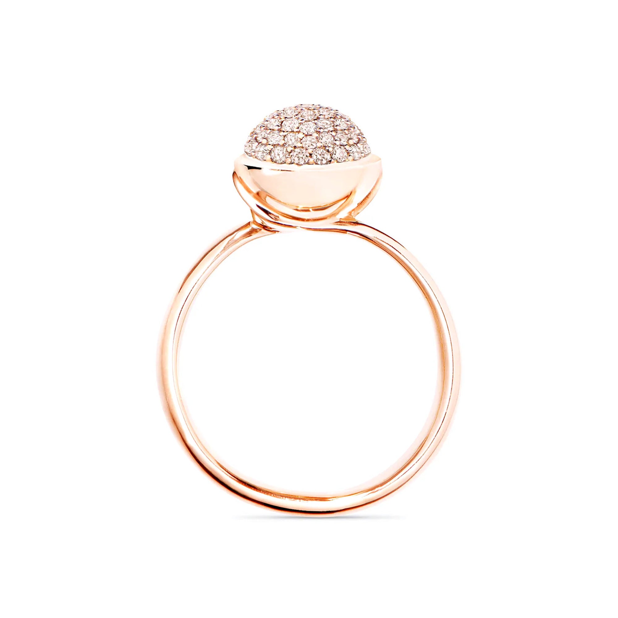 Tamara Comolli BOUTON Ring Small mit Diamant-Pavé (R-BOU-s-pD-rg) aus Roségold mit Diamant
