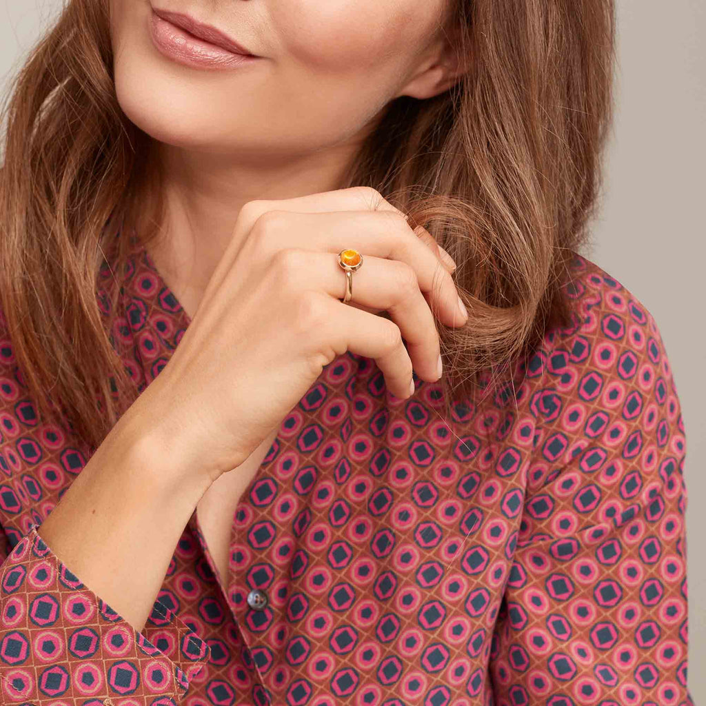 Tamara Comolli BOUTON Ring Small mit Granat (R-BOU-s-Man-rg) aus Roségold mit Granat