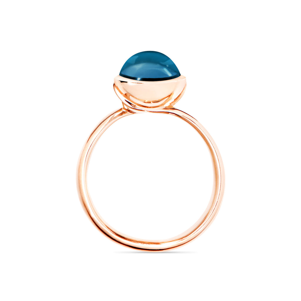Tamara Comolli BOUTON Ring Small mit London Topas (R-BOU-s-ToLo-rg) aus Roségold mit London Topas und Topas