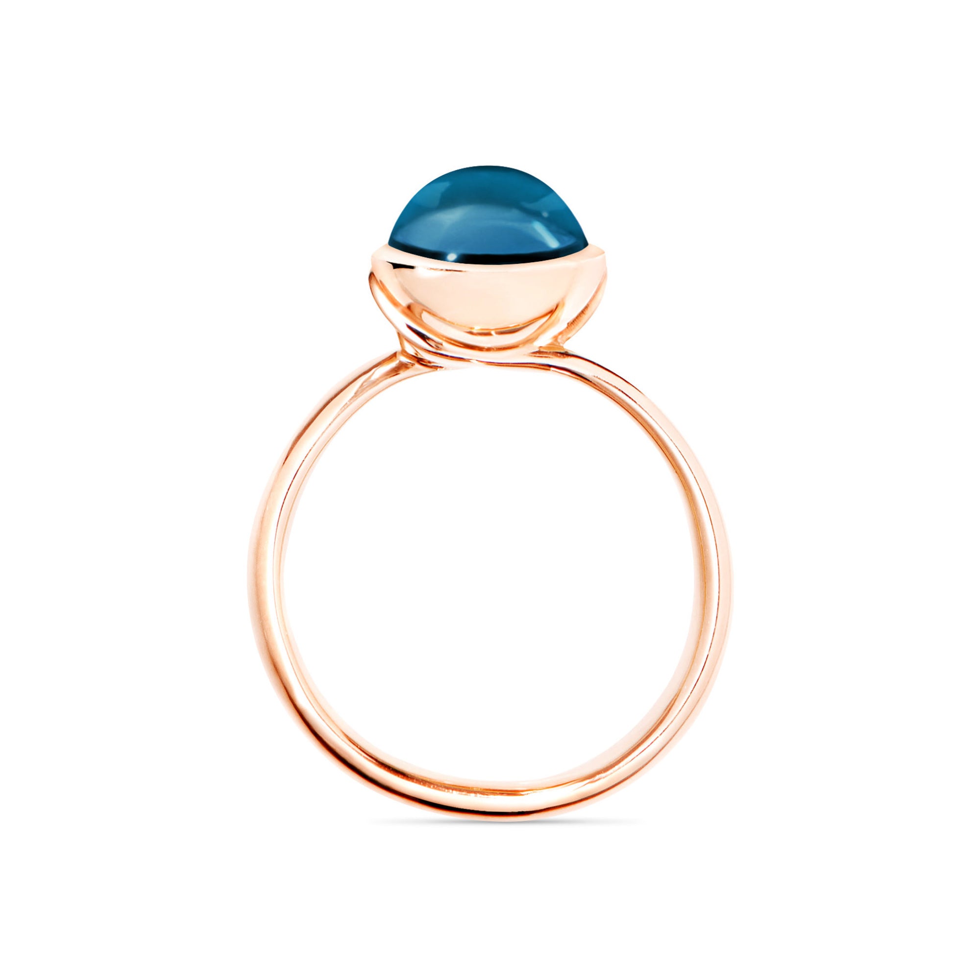 Tamara Comolli BOUTON Ring Small mit London Topas (R-BOU-s-ToLo-rg) aus Roségold mit London Topas und Topas