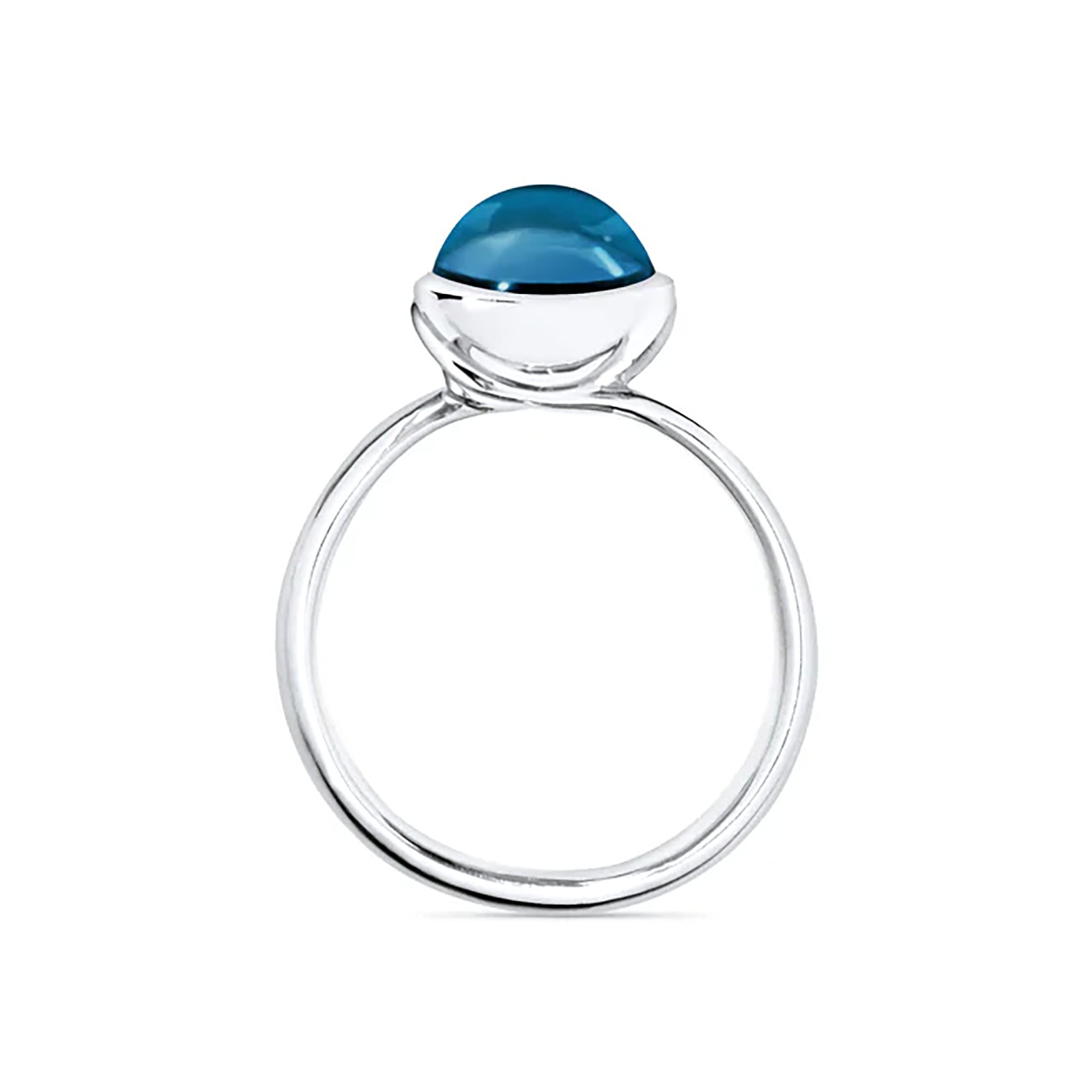 Tamara Comolli BOUTON Ring Small mit London Topas (R-BOU-s-ToLo-wg) aus Weißgold mit London Topas und Topas