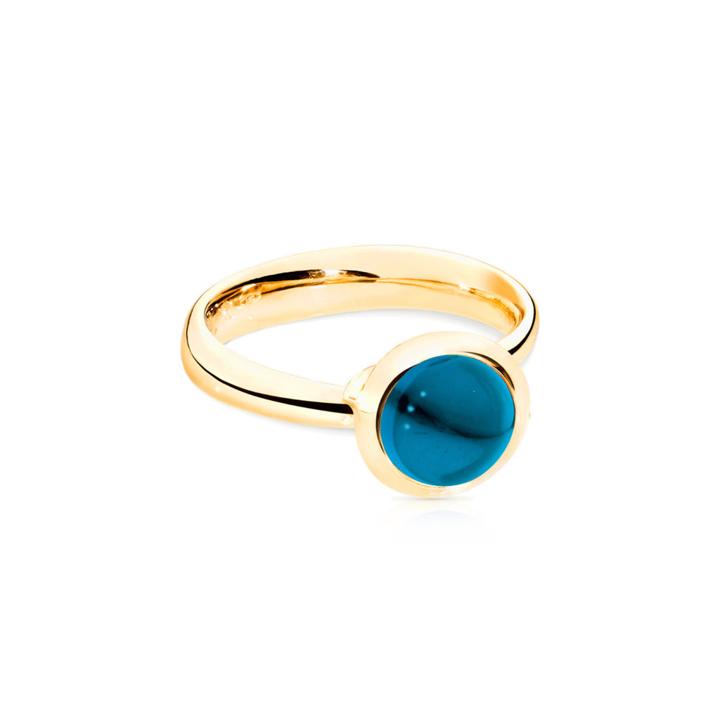 Tamara Comolli BOUTON Ring Small mit London Topas (R-BOU-s-ToLo-yg) aus Gelbgold mit London Topas und Topas