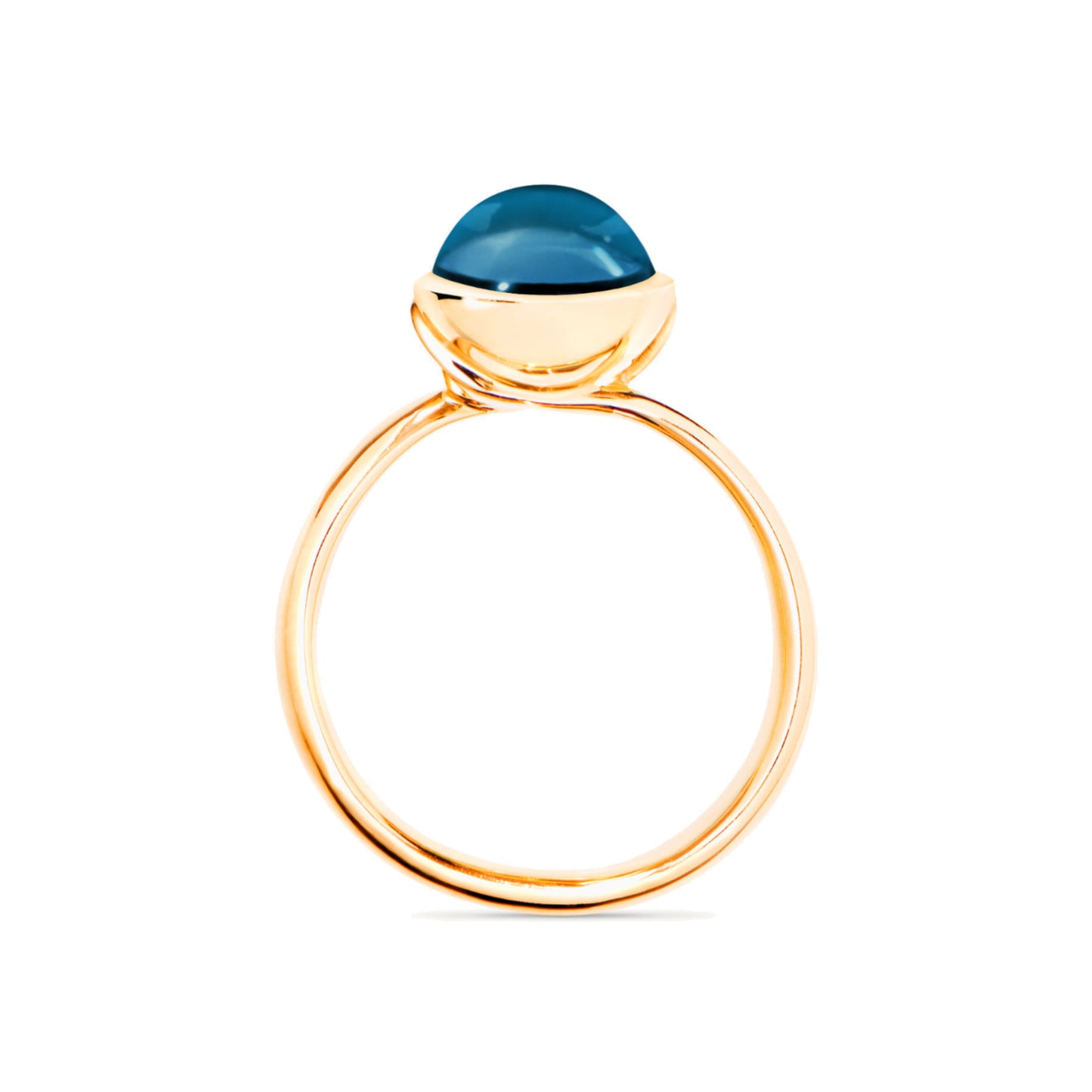 Tamara Comolli BOUTON Ring Small mit London Topas (R-BOU-s-ToLo-yg) aus Gelbgold mit London Topas und Topas