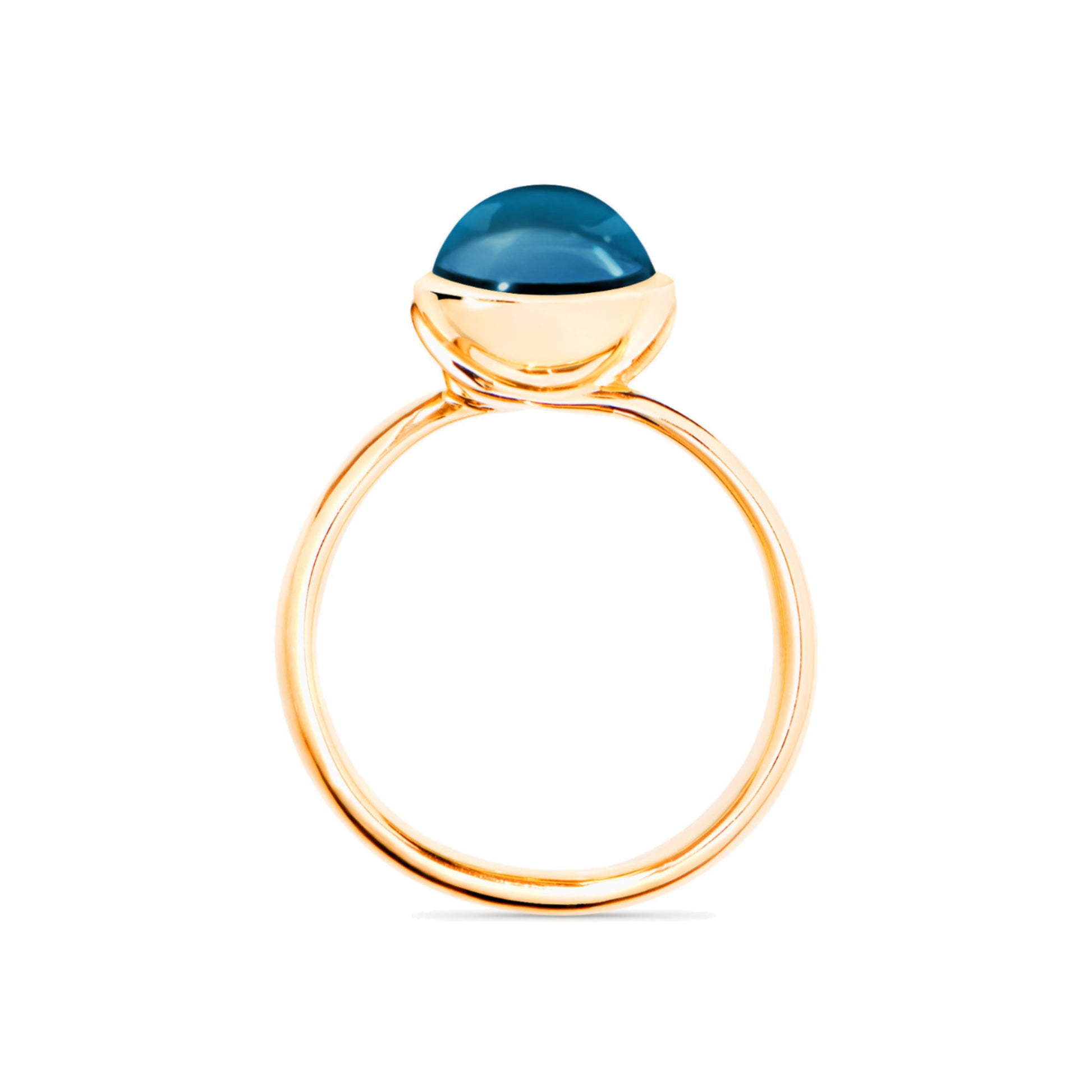 Tamara Comolli BOUTON Ring Small mit London Topas (R-BOU-s-ToLo-yg) aus Gelbgold mit London Topas und Topas