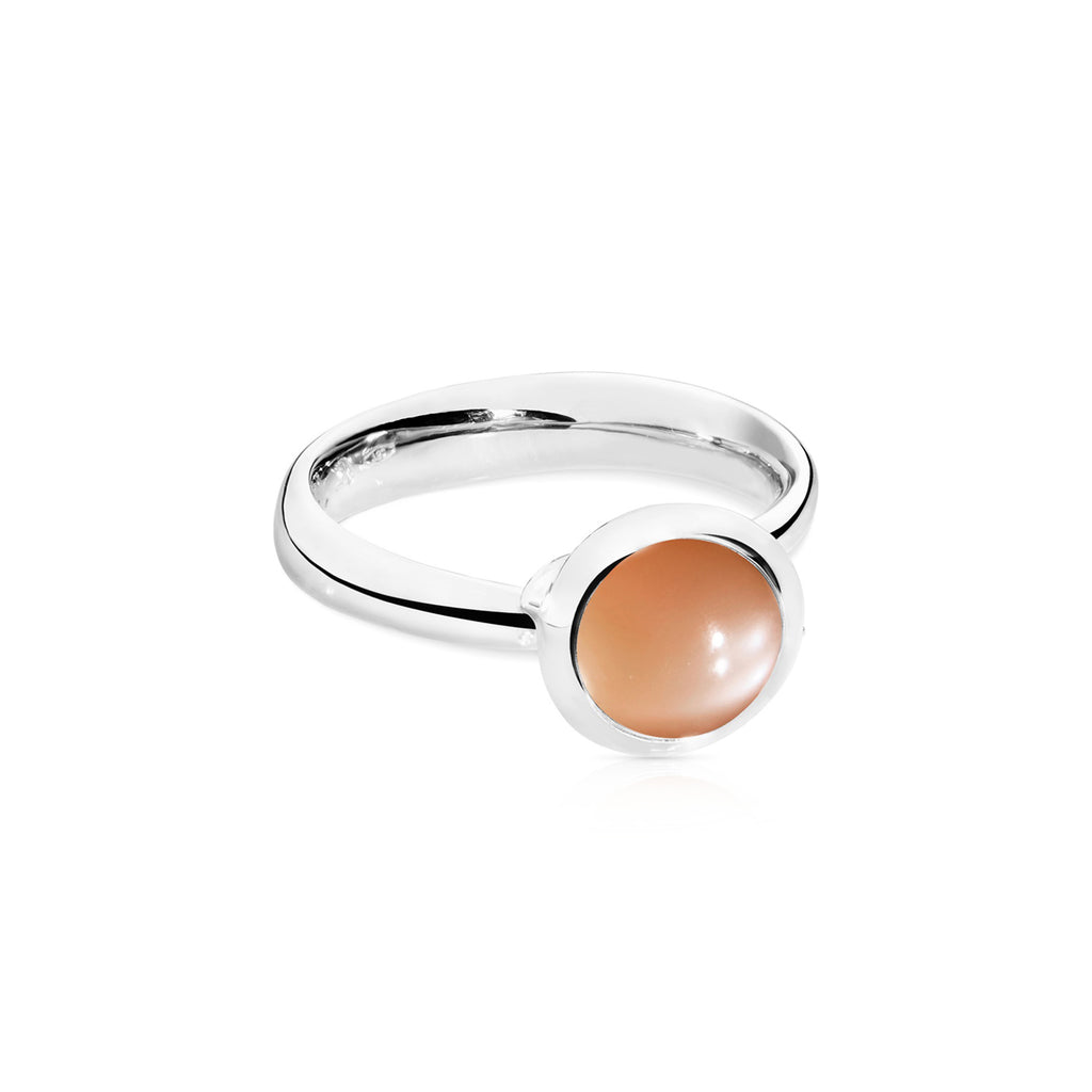 Tamara Comolli BOUTON Ring Small mit Mondstein (R-BOU-s-MoBr-wg) aus Weißgold mit Mondstein