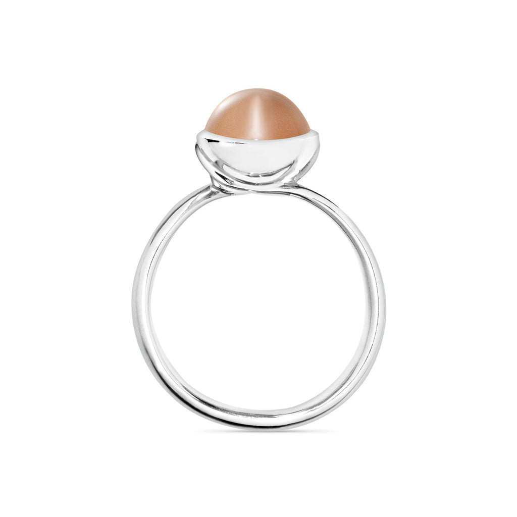 Tamara Comolli BOUTON Ring Small mit Mondstein (R-BOU-s-MoBr-wg) aus Weißgold mit Mondstein
