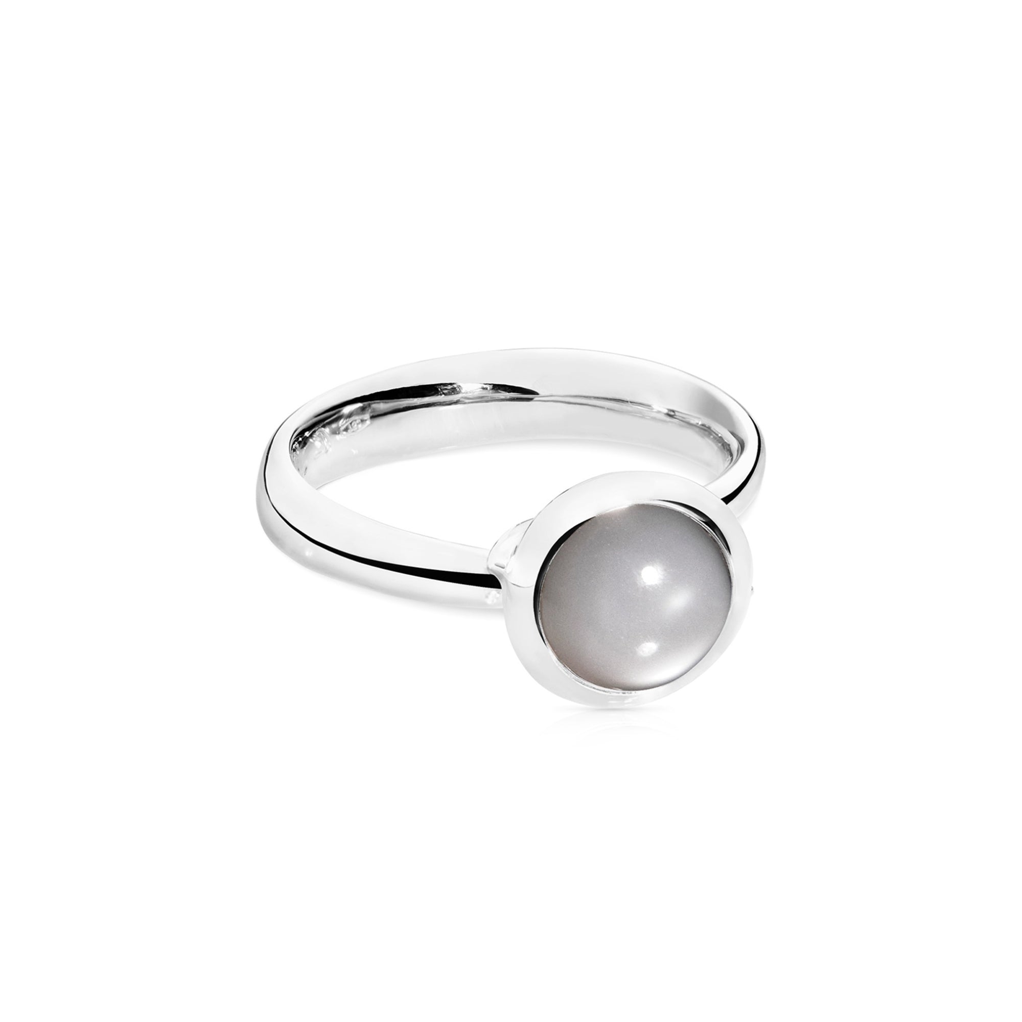 Tamara Comolli BOUTON Ring Small mit Mondstein (R-BOU-s-MoGr-wg) aus Weißgold mit Mondstein