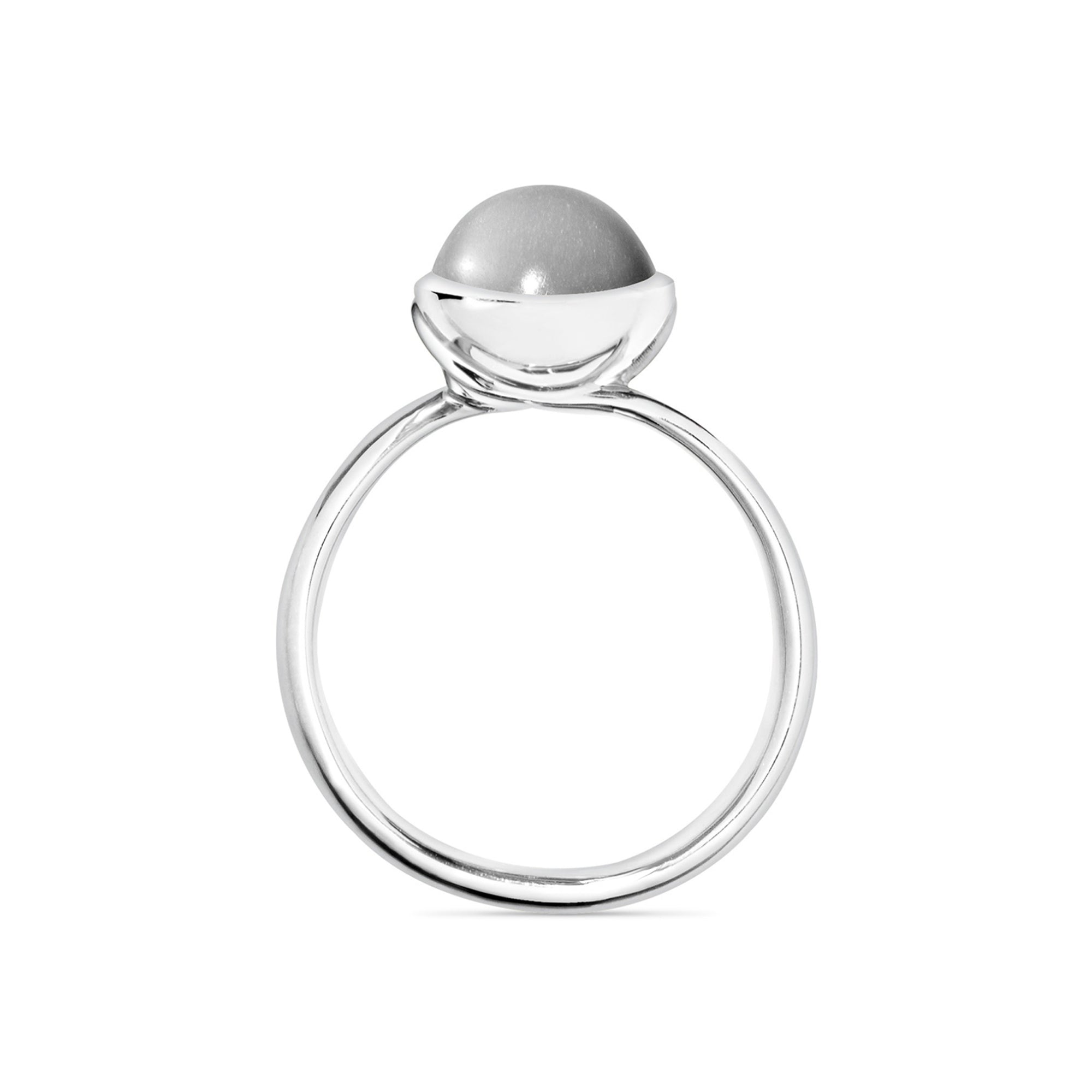 Tamara Comolli BOUTON Ring Small mit Mondstein (R-BOU-s-MoGr-wg) aus Weißgold mit Mondstein