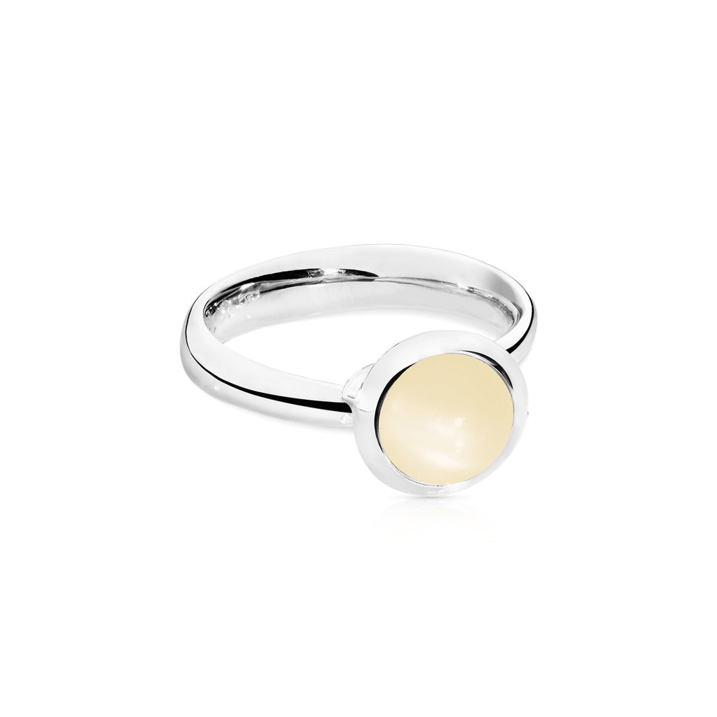 Tamara Comolli BOUTON Ring Small mit Mondstein (R-BOU-s-MoSa-wg) aus Weißgold mit Mondstein