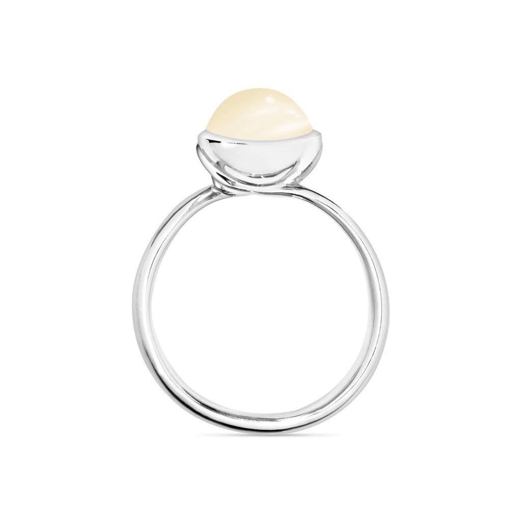 Tamara Comolli BOUTON Ring Small mit Mondstein (R-BOU-s-MoSa-wg) aus Weißgold mit Mondstein