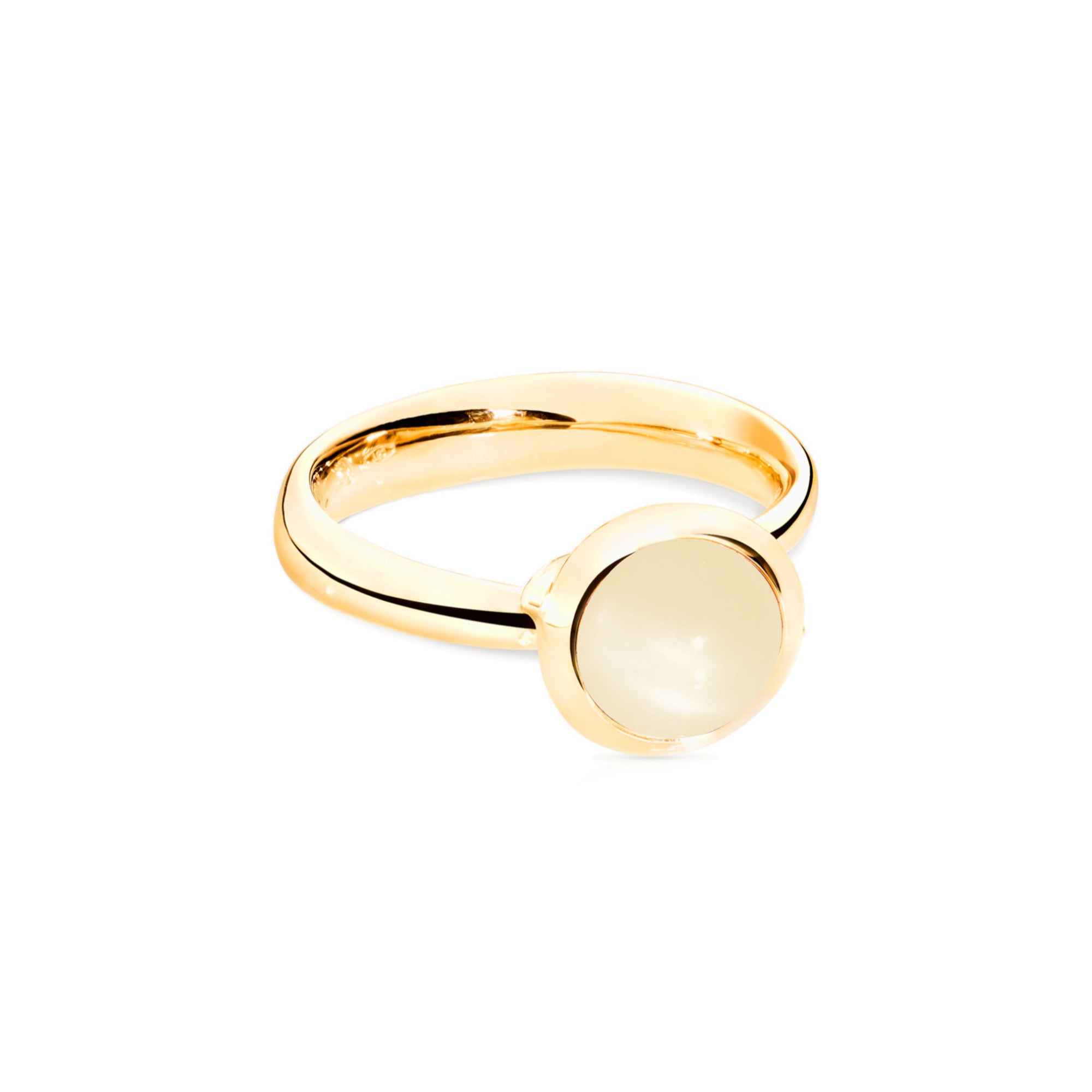 Tamara Comolli BOUTON Ring Small mit Mondstein (R-BOU-s-MoSa-yg) aus Gelbgold mit Mondstein