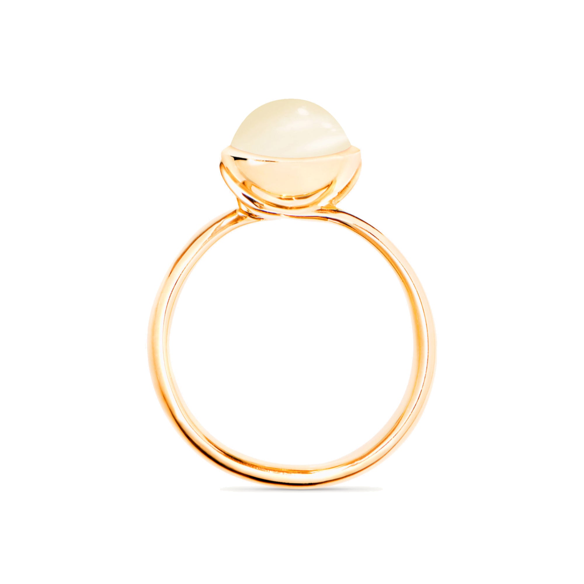 Tamara Comolli BOUTON Ring Small mit Mondstein (R-BOU-s-MoSa-yg) aus Gelbgold mit Mondstein