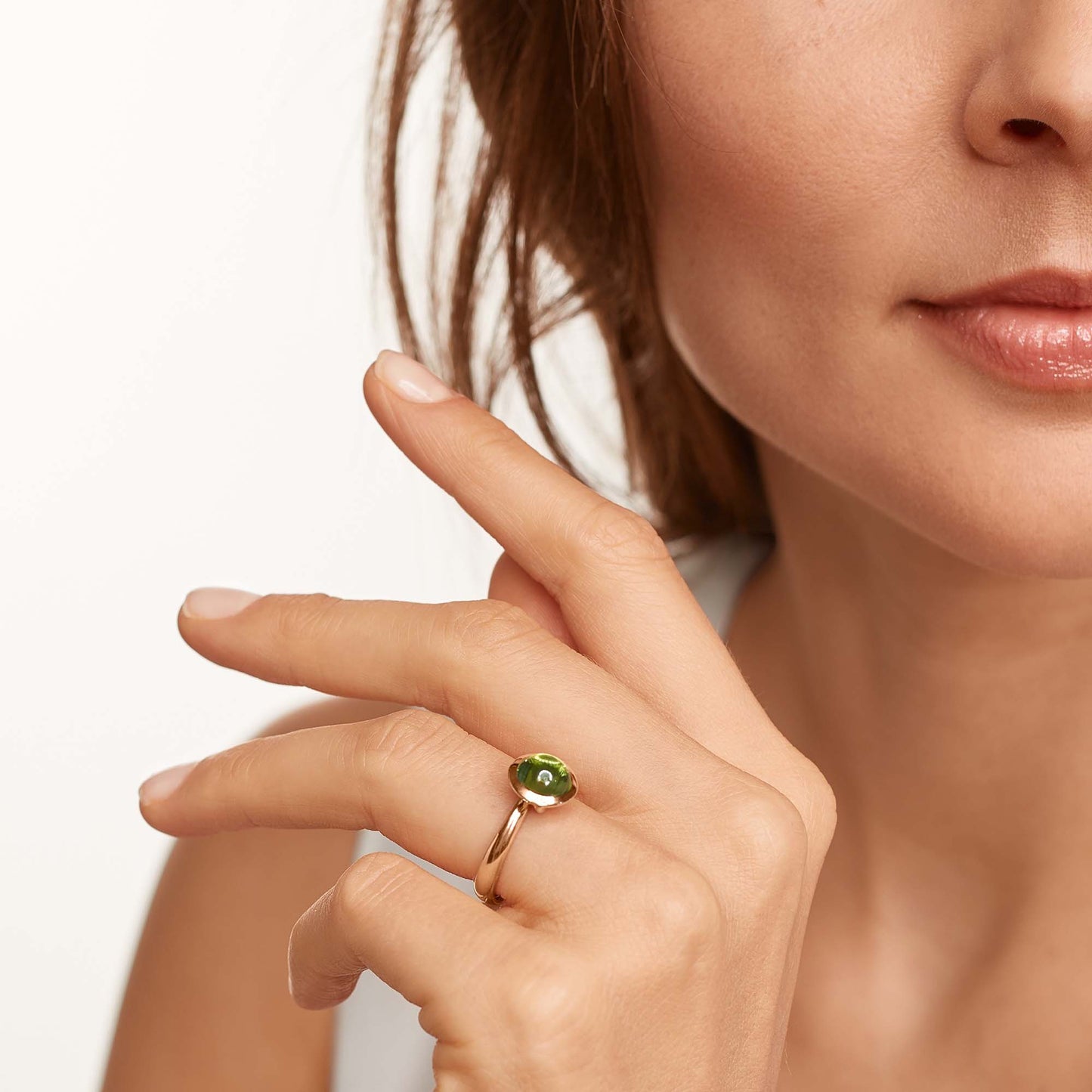 Tamara Comolli BOUTON Ring Small mit Peridot (R-BOU-s-Per-rg) aus Roségold mit Peridot