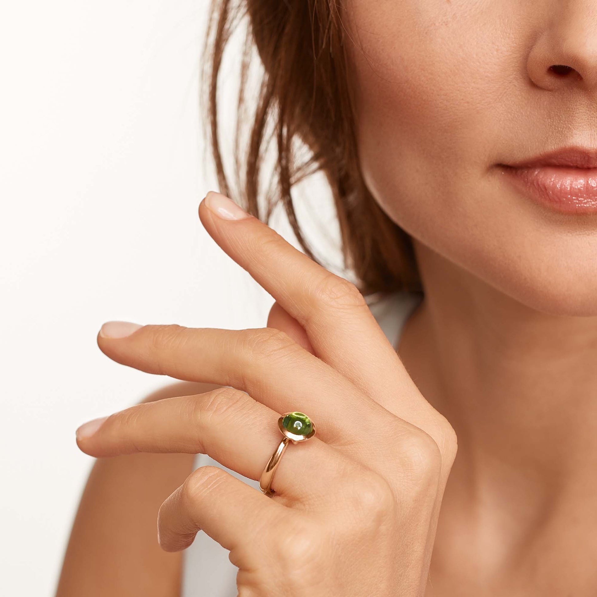 Tamara Comolli BOUTON Ring Small mit Peridot (R-BOU-s-Per-rg) aus Roségold mit Peridot