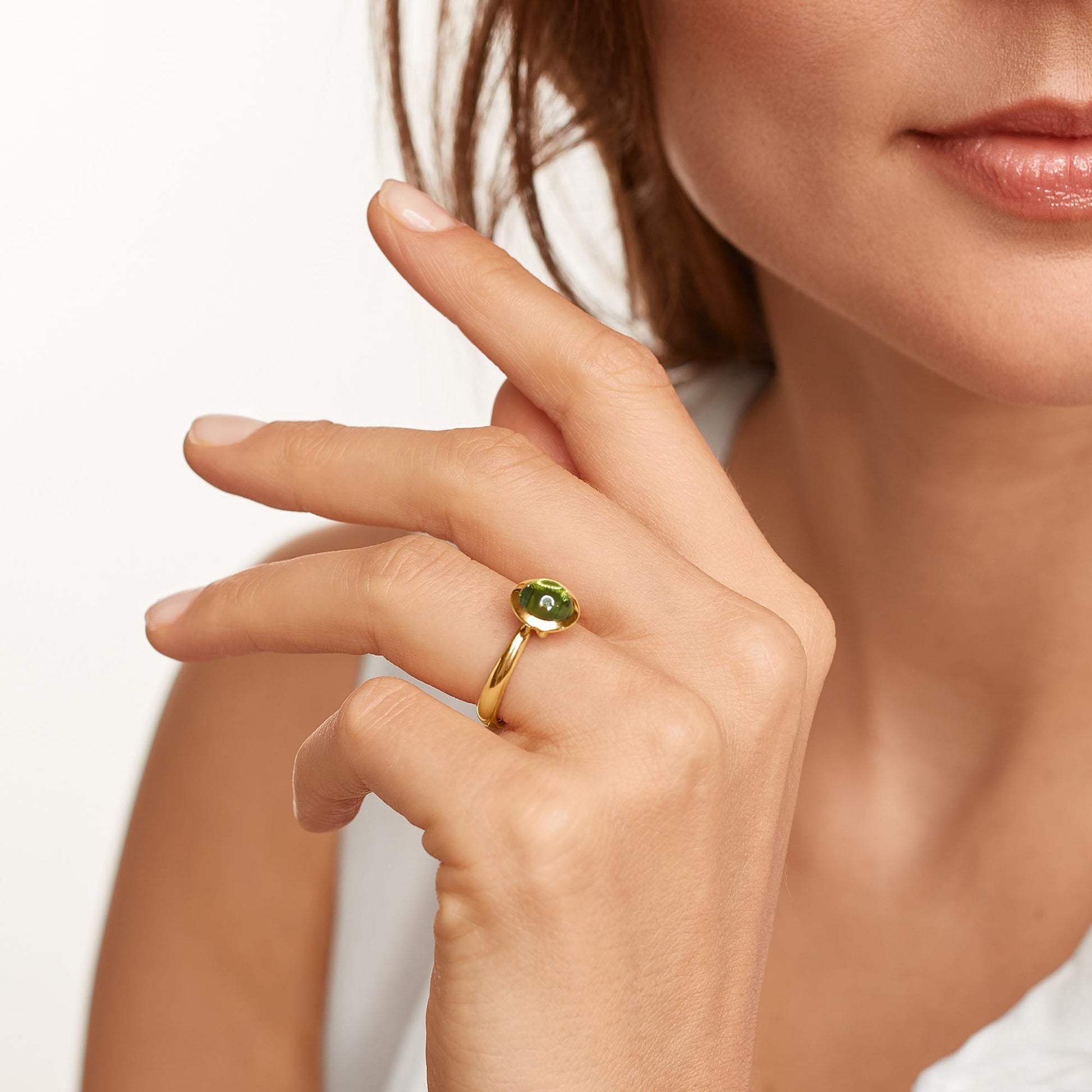 Tamara Comolli BOUTON Ring Small mit Peridot (R-BOU-s-Per-yg) aus Gelbgold mit Peridot