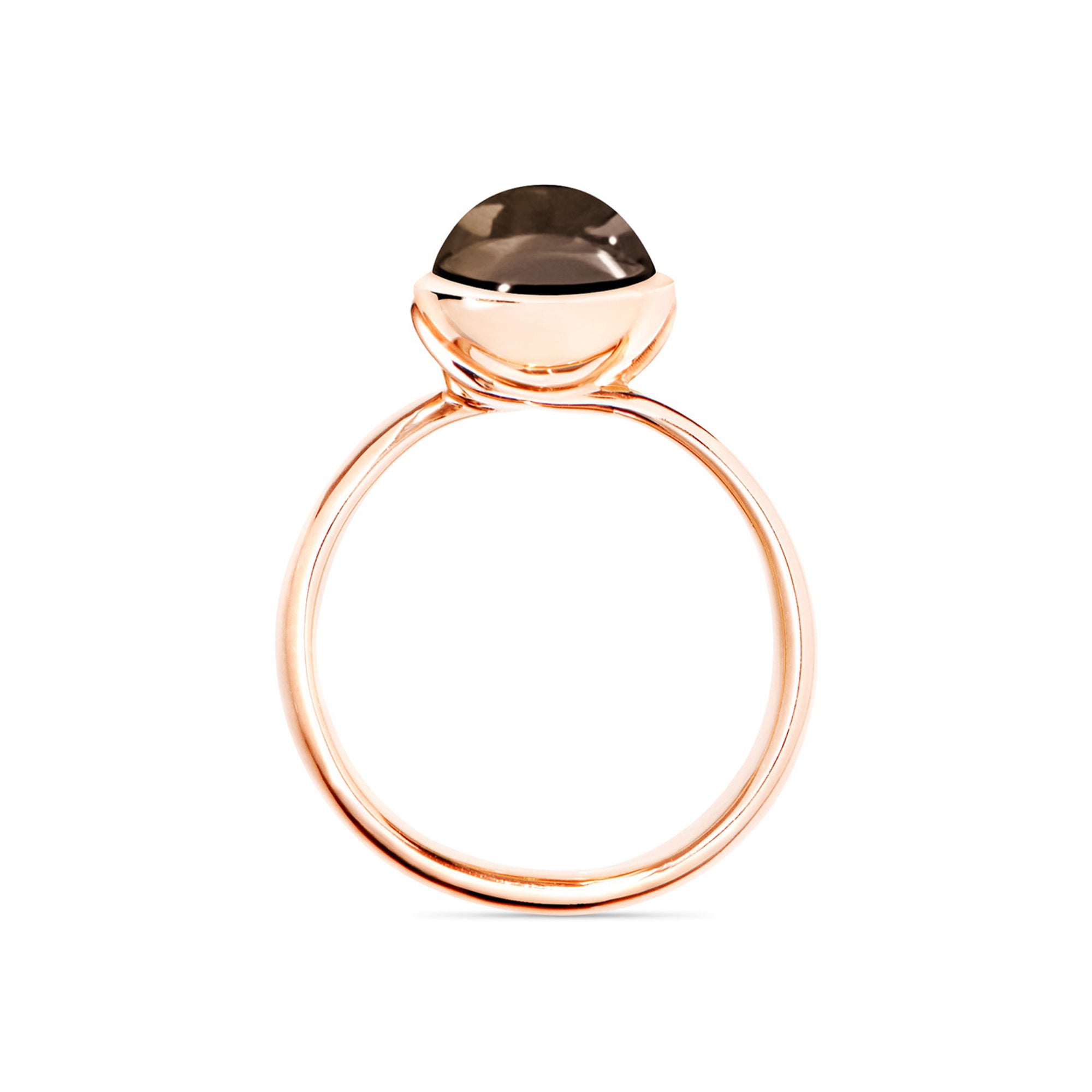 Tamara Comolli BOUTON Ring Small mit Rauchquarz (R-BOU-s-SmQu-rg) aus Roségold mit Rauchquarz