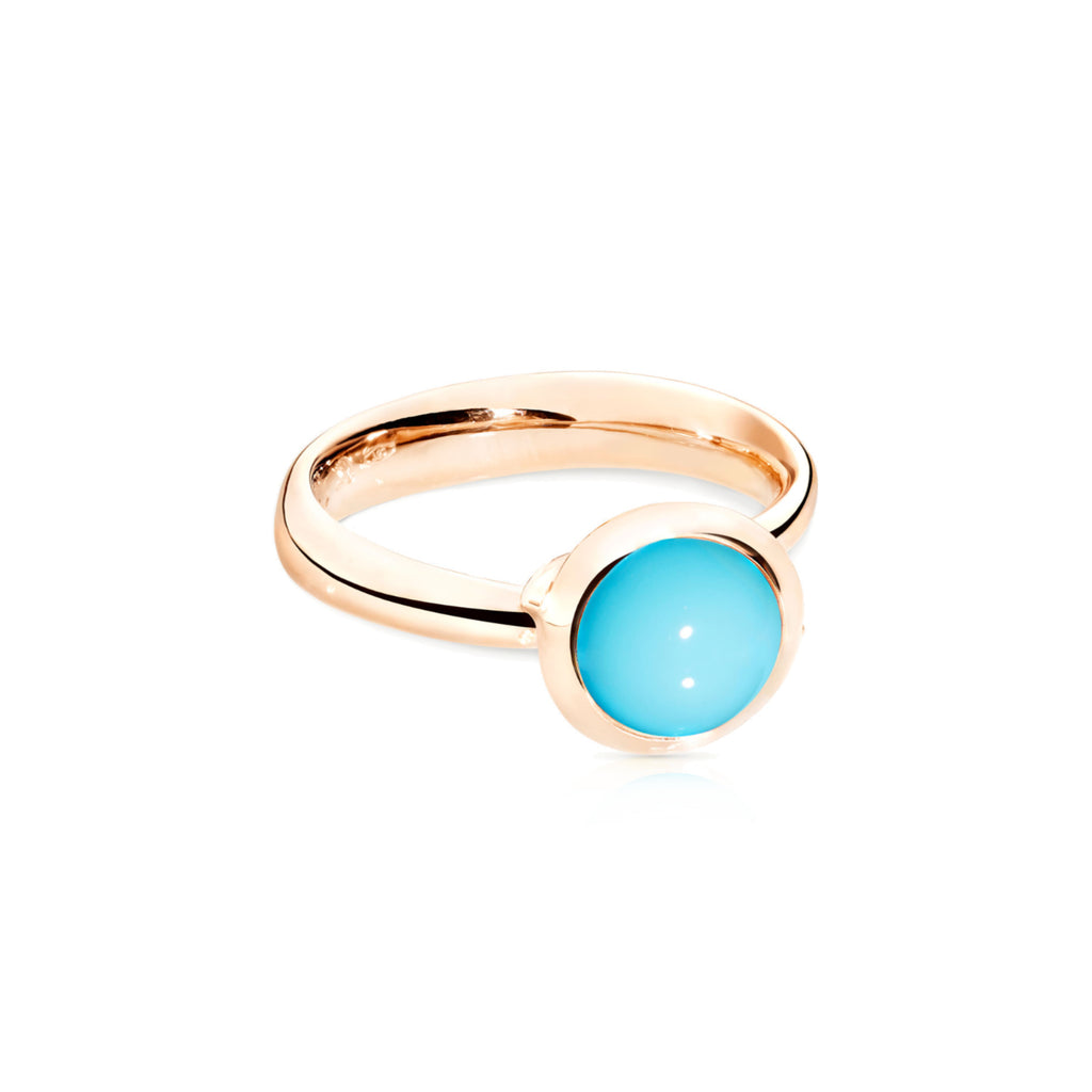 Tamara Comolli BOUTON Ring Small mit Türkis (R-BOU-s-Tur-rg) aus Roségold mit Türkis