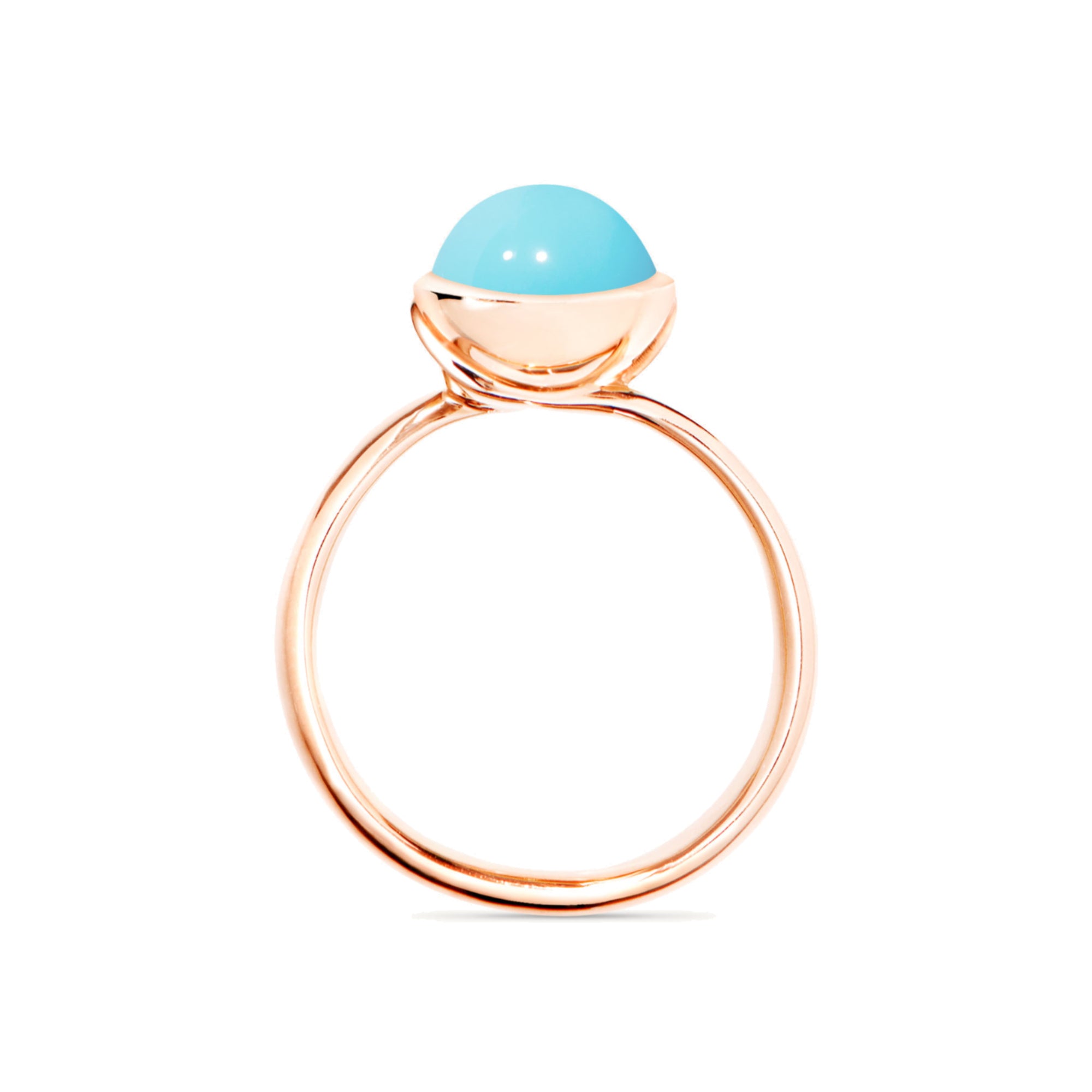 Tamara Comolli BOUTON Ring Small mit Türkis (R-BOU-s-Tur-rg) aus Roségold mit Türkis