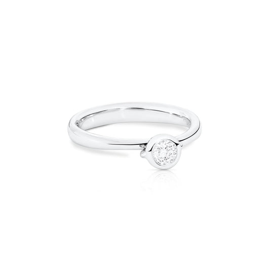 Tamara Comolli BOUTON Solitaire Ring mit Diamant (R-BOU-Sol-Cl-wg) aus Weißgold mit Diamant