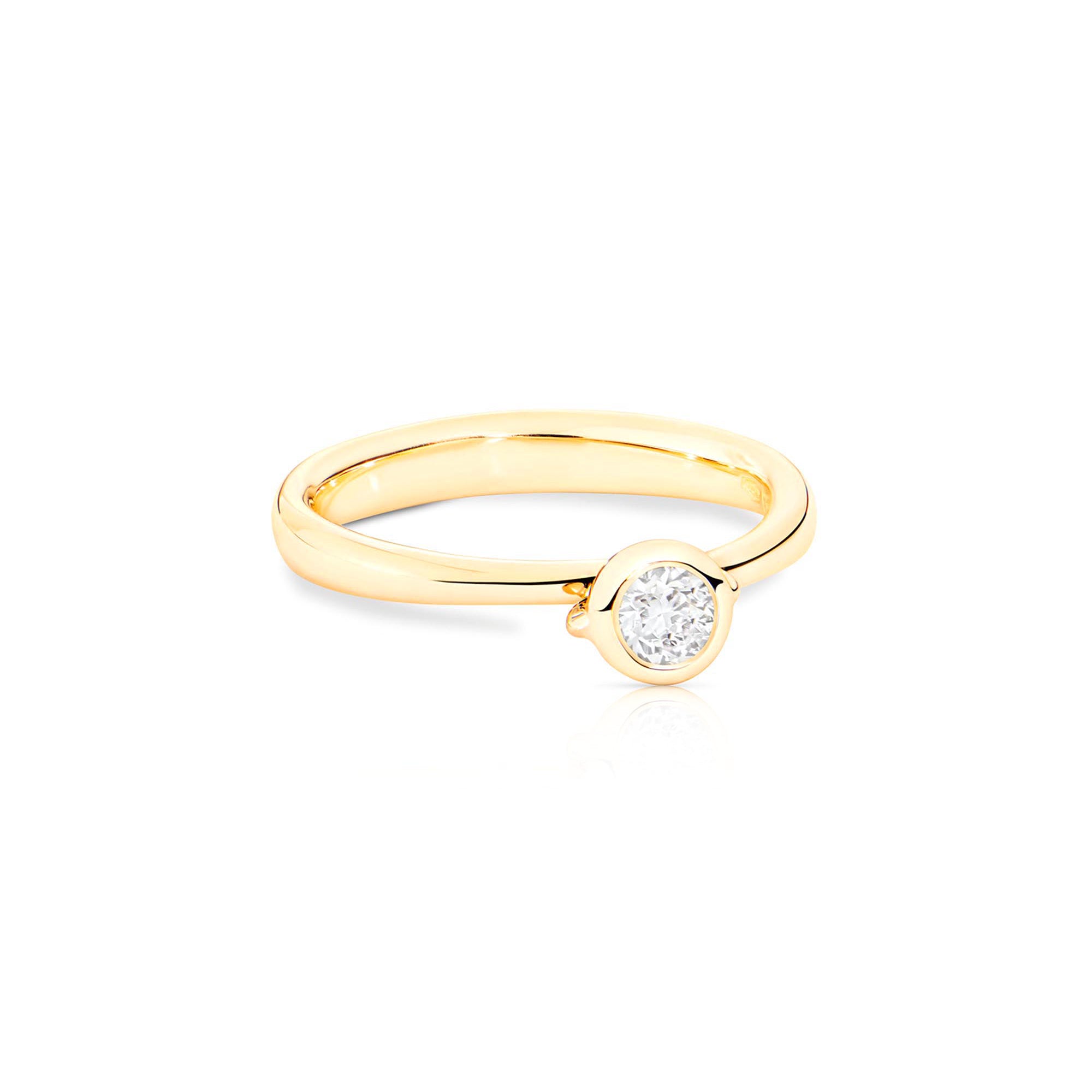 Tamara Comolli BOUTON Solitaire Ring mit Diamant (R-BOU-Sol-Cl-yg) aus Gelbgold mit Diamant
