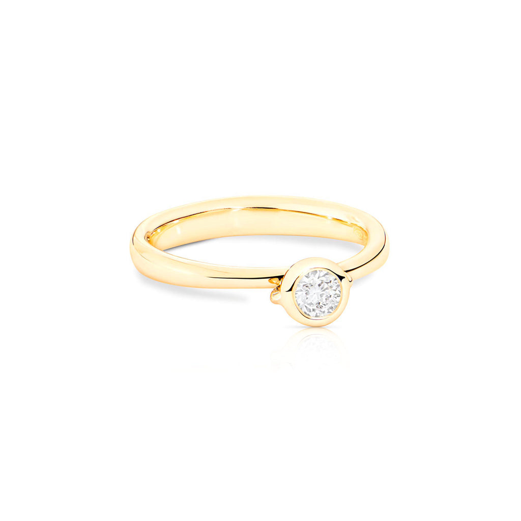 Tamara Comolli BOUTON Solitaire Ring mit Diamant (R-BOU-Sol-Cl-yg) aus Gelbgold mit Diamant