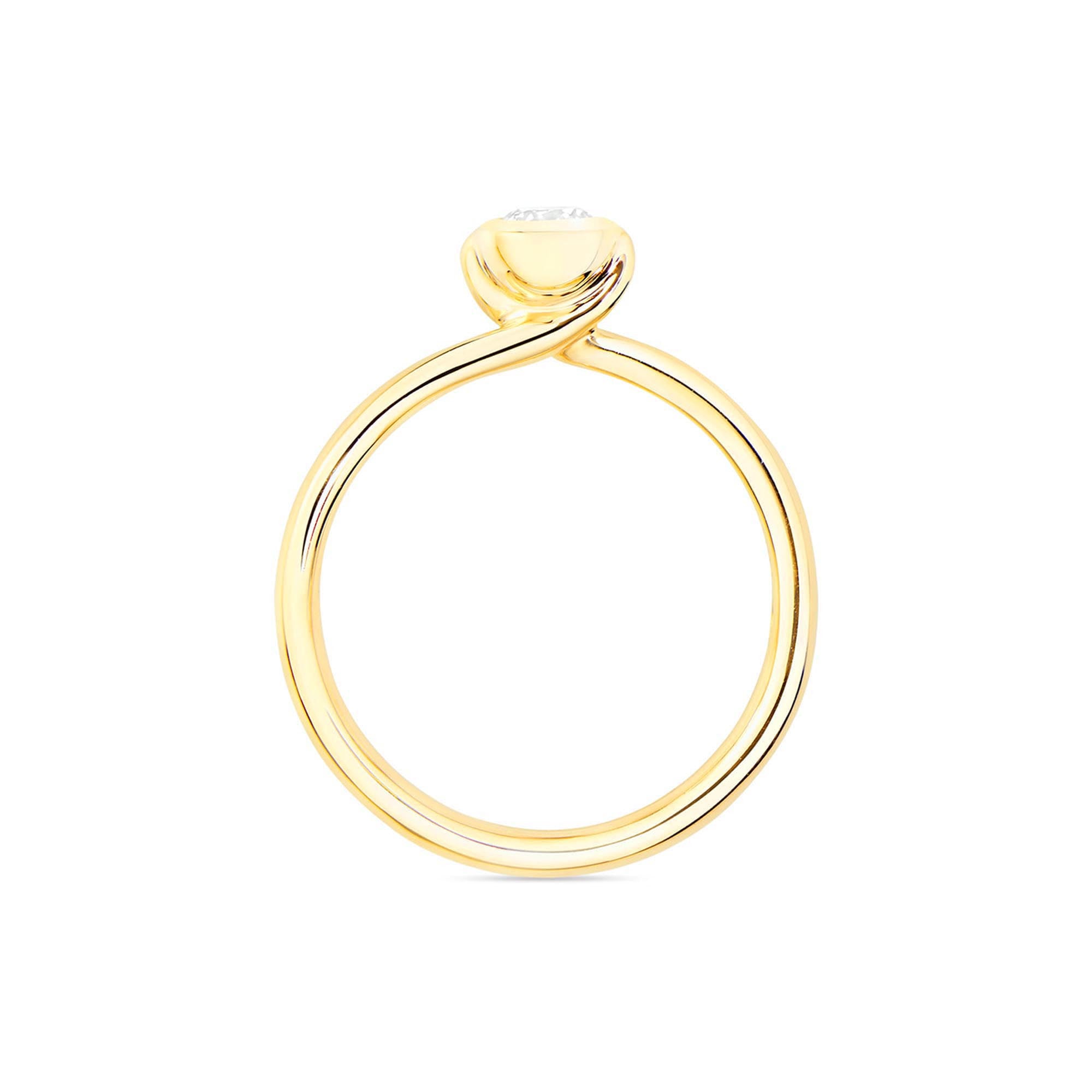 Tamara Comolli BOUTON Solitaire Ring mit Diamant (R-BOU-Sol-Cl-yg) aus Gelbgold mit Diamant