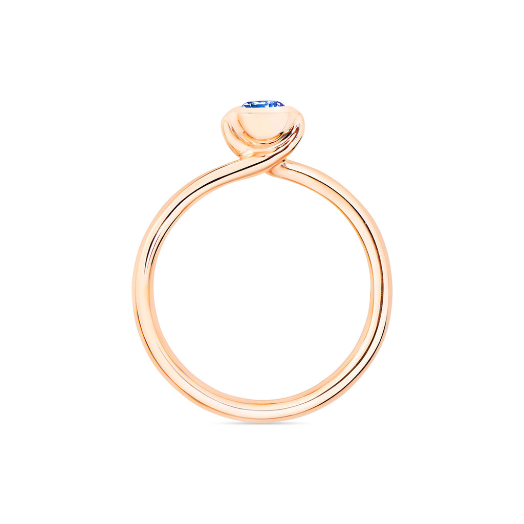 Tamara Comolli BOUTON Solitaire Ring mit Saphir (R-BOU-Sol-SaBl-rg) aus Roségold mit Diamant und Saphir