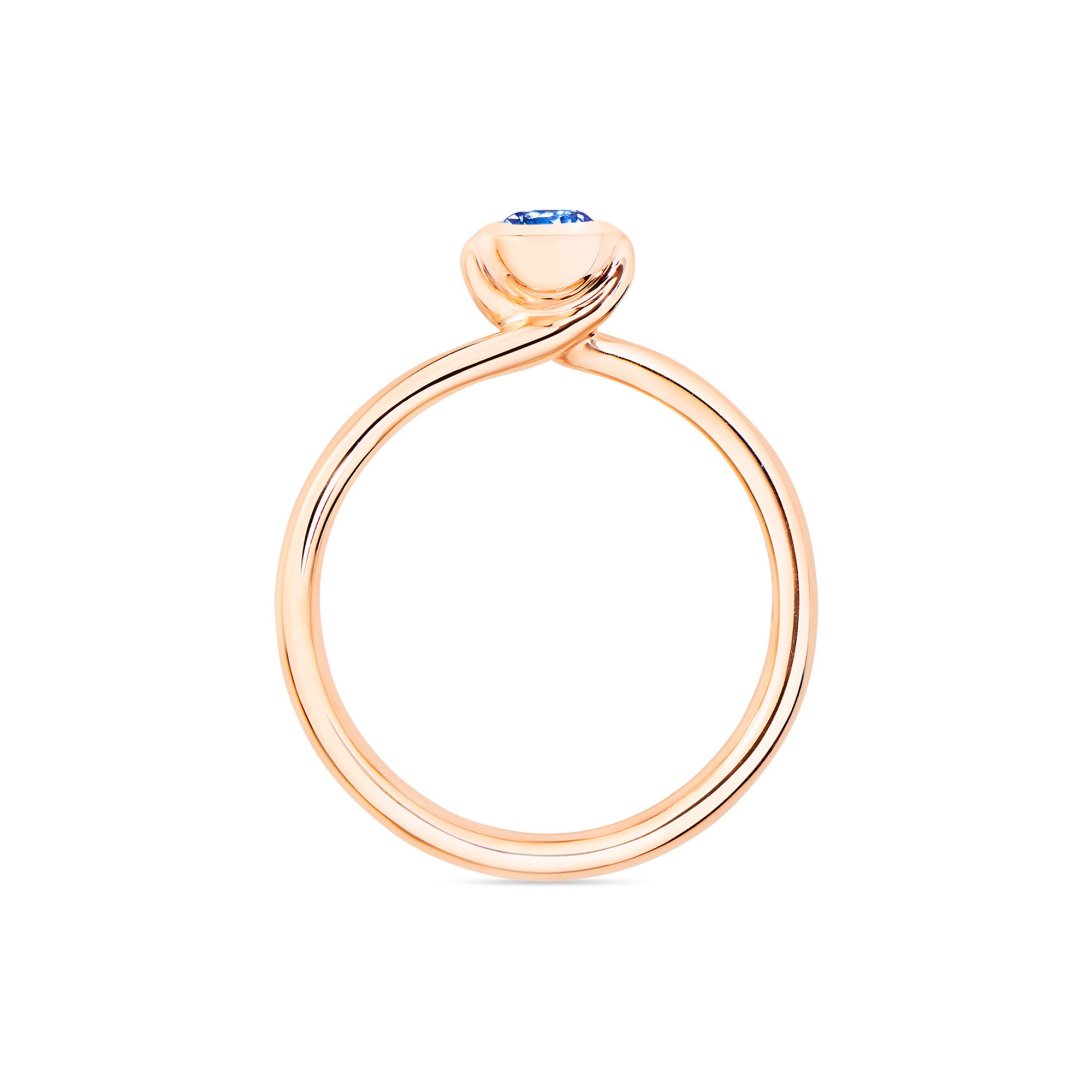 Tamara Comolli BOUTON Solitaire Ring mit Saphir (R-BOU-Sol-SaBl-rg) aus Roségold mit Diamant und Saphir
