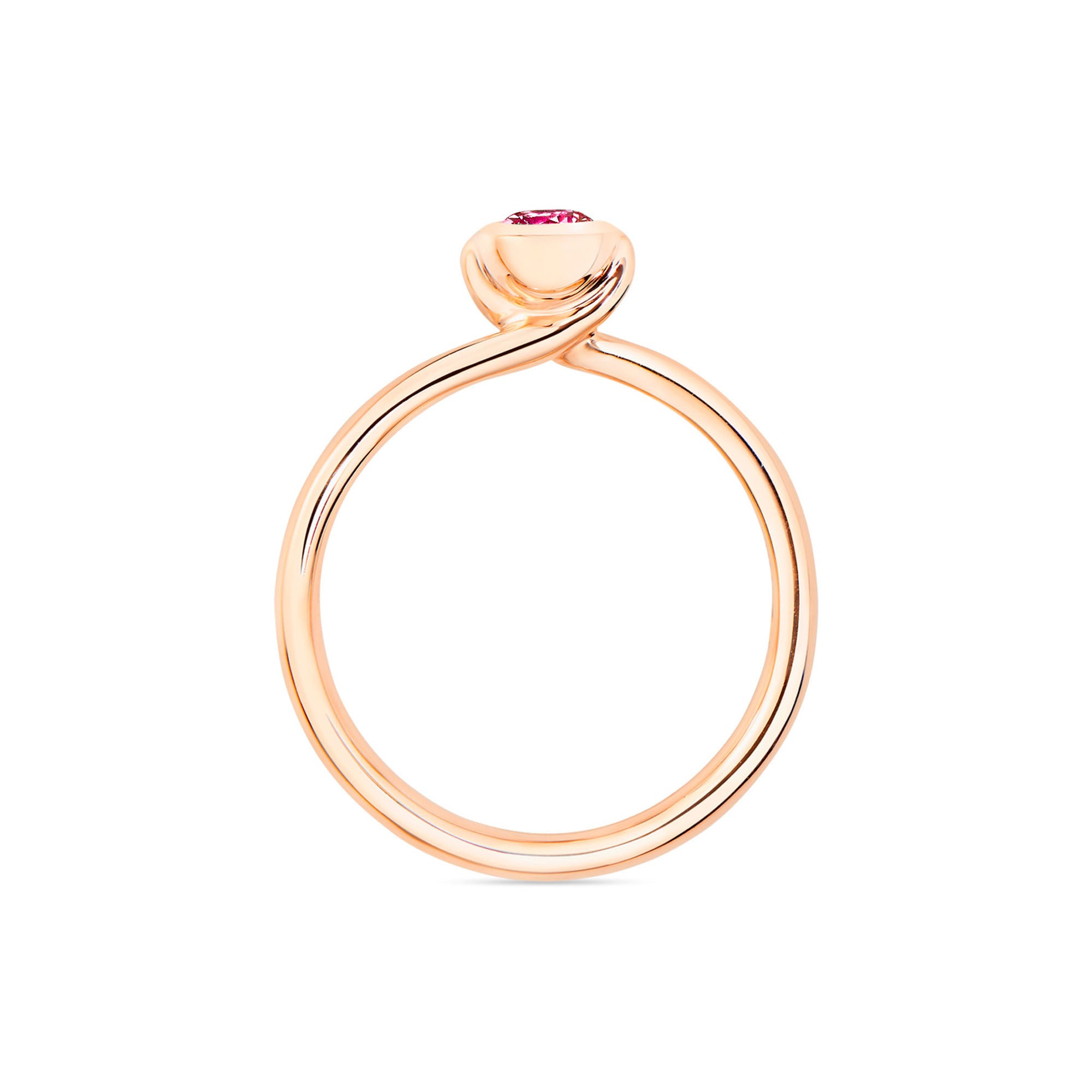 Tamara Comolli BOUTON Solitaire Ring mit Spinell (R-BOU-Sol-Spi-rg) aus Roségold mit Diamant und Spinell