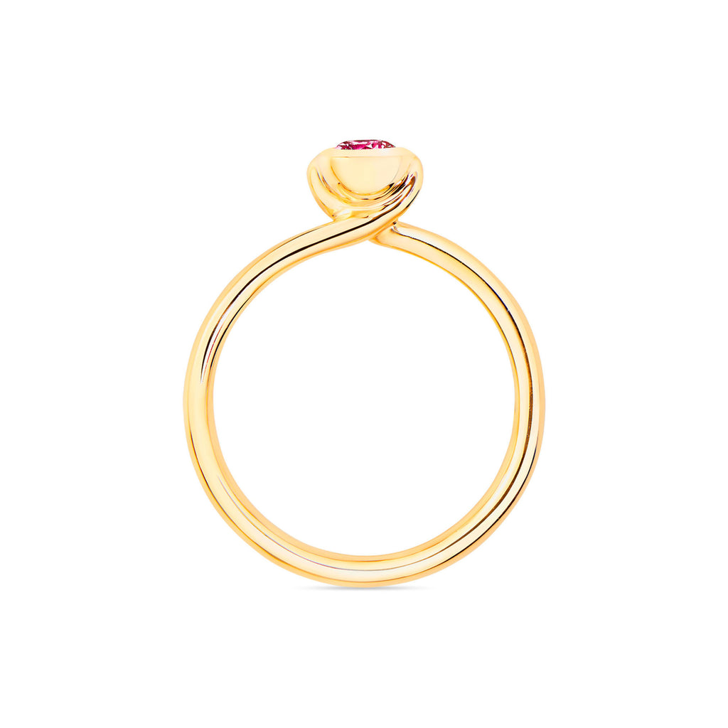 Tamara Comolli BOUTON Solitaire Ring mit Spinell (R-BOU-Sol-Spi-yg) aus Gelbgold mit Diamant und Spinell