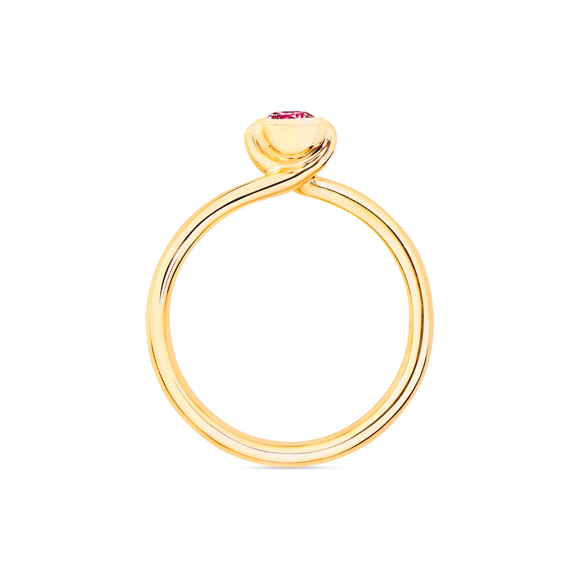 Tamara Comolli BOUTON Solitaire Ring mit Spinell (R-BOU-Sol-Spi-yg) aus Gelbgold mit Diamant und Spinell