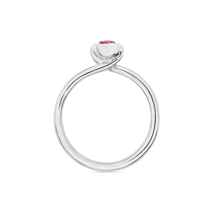 Tamara Comolli BOUTON Solitaire Ring (R-BOU-Sol-Spi-wg) aus Weißgold mit Diamant und Spinell