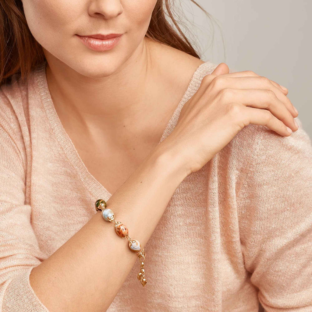 Tamara Comolli COCONUT Armband Ocean Jasper Small (B-Co-s-lv-OJ-rg) aus Roségold mit Ocean Jasper