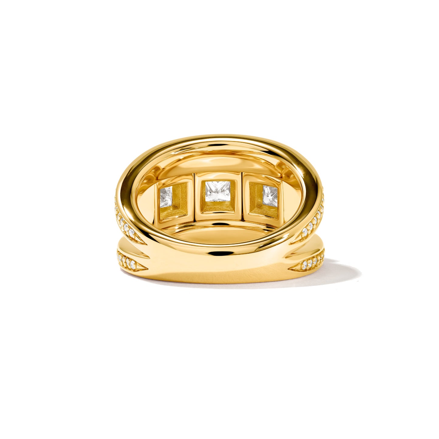 Tamara Comolli CURRICULUM VITAE Ring 3 mit Diamant Pavé small (R-CV3-s-Pr-p-yg) aus Gelbgold mit Diamant