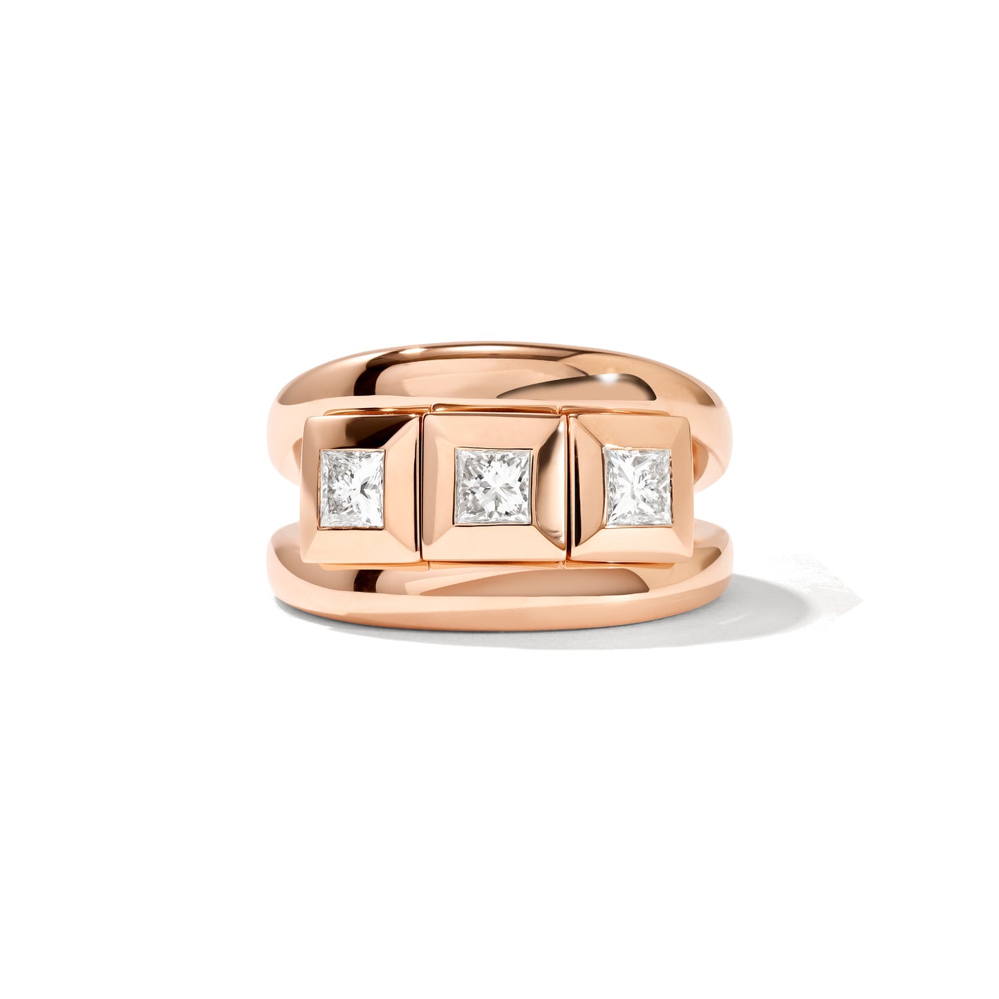 Tamara Comolli CURRICULUM VITAE Ring 3 small (R-CV3-s-Pr-rg) aus Roségold mit Diamant