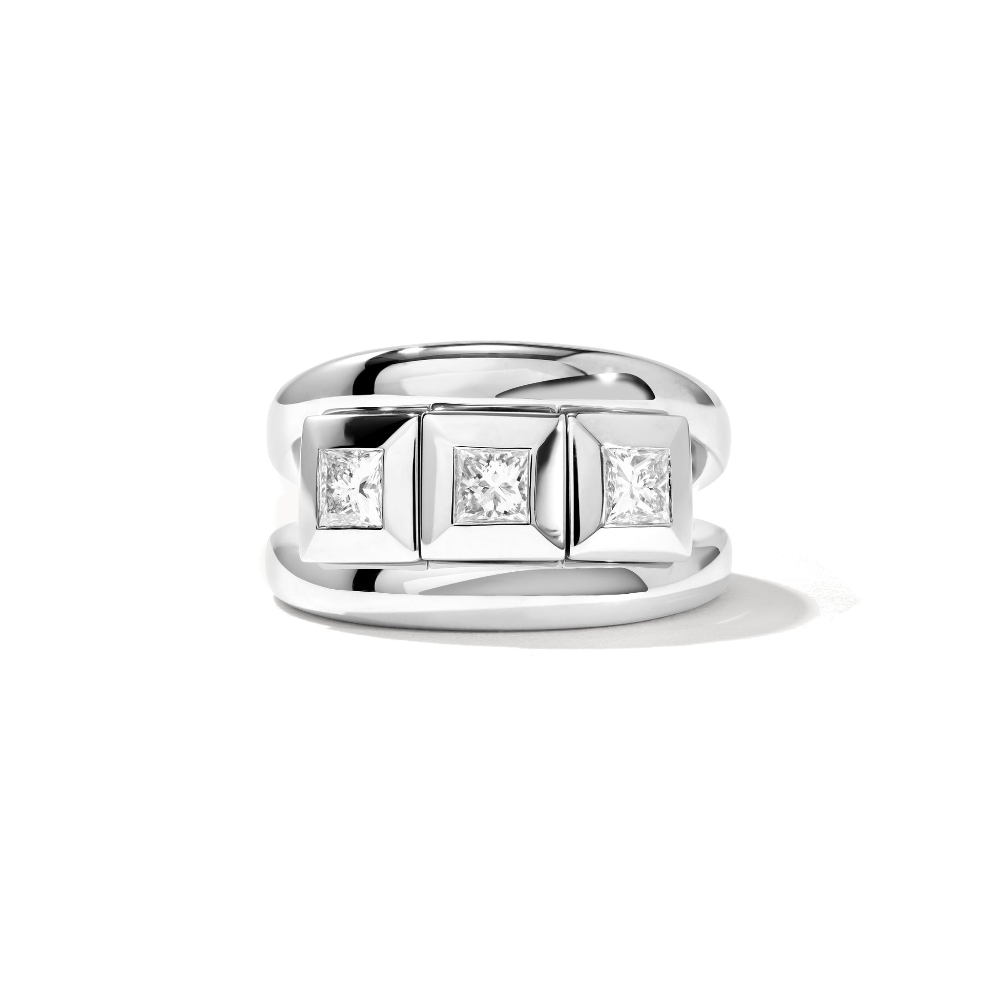 Tamara Comolli CURRICULUM VITAE Ring 3 small (R-CV3-s-Pr-wg) aus Weißgold mit Diamant