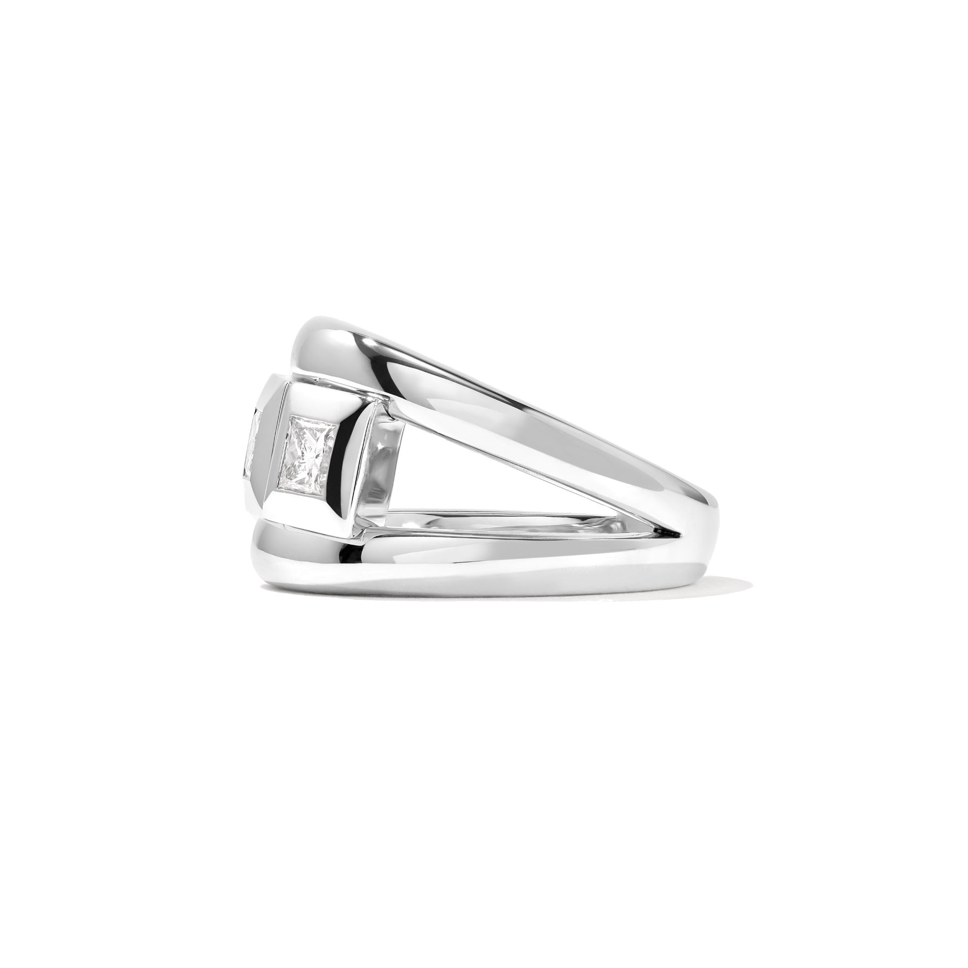 Tamara Comolli CURRICULUM VITAE Ring 3 small (R-CV3-s-Pr-wg) aus Weißgold mit Diamant