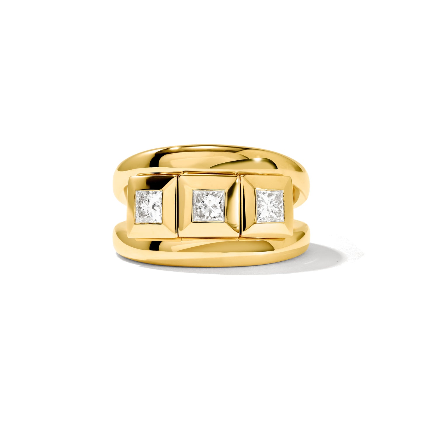Tamara Comolli CURRICULUM VITAE Ring 3 small (R-CV3-s-Pr-yg) aus Gelbgold mit Diamant