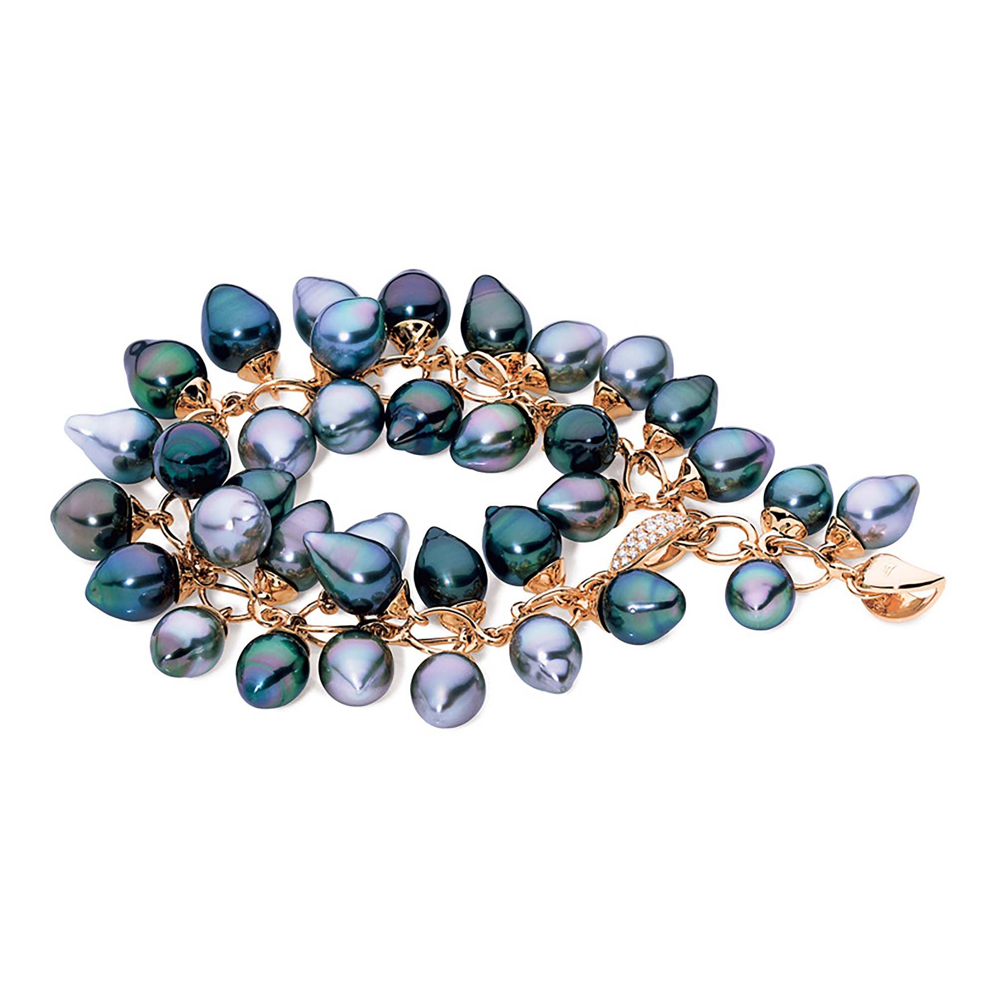 Tamara Comolli GRAPES Armband mit Tahiti-Perlen (B-GRP-Tah-rg) aus Roségold mit Diamant