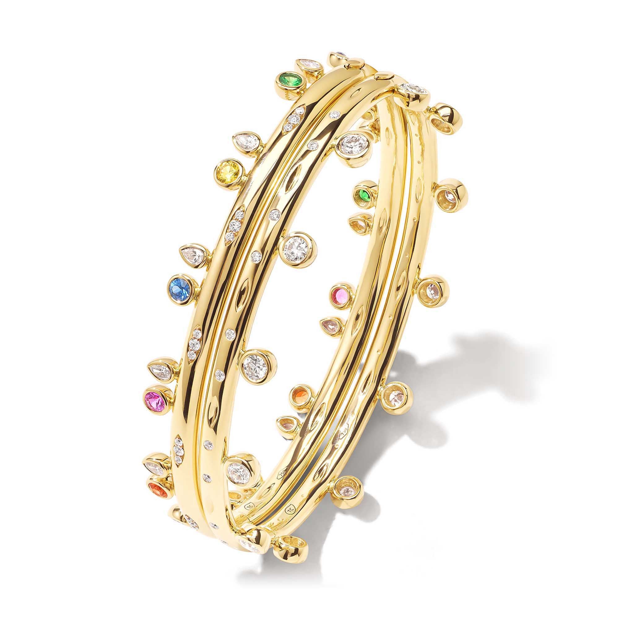Tamara Comolli GYPSY Armspange 'Candy' (BA-Gyp-Can-17-yg) aus Gelbgold mit Diamant, Saphir und Tsavorit