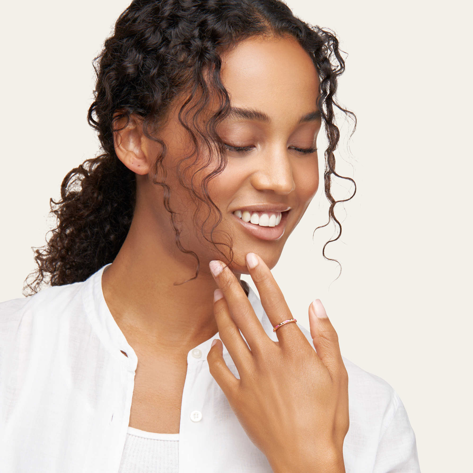 Tamara Comolli GYPSY Bandring Pavé 'Blush' (R-Gyp-B-BluP-rg) aus Roségold mit Diamant und Saphir