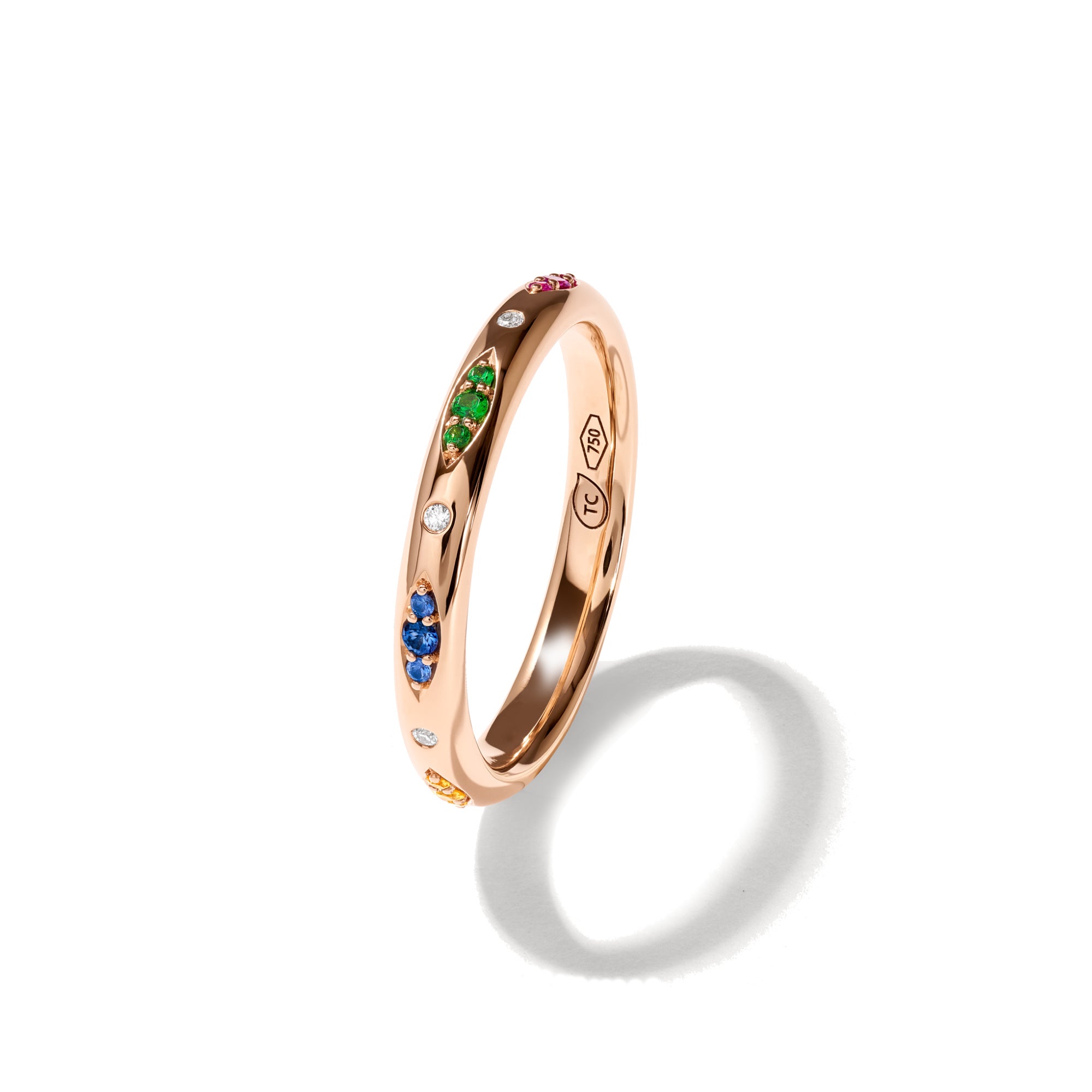 Tamara Comolli GYPSY Bandring Pavé 'Candy' (R-Gyp-B-CanP-rg) aus Roségold mit Diamant und Saphir