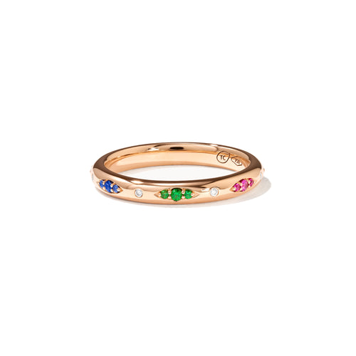 Tamara Comolli GYPSY Bandring Pavé 'Candy' (R-Gyp-B-CanP-rg) aus Roségold mit Diamant und Saphir