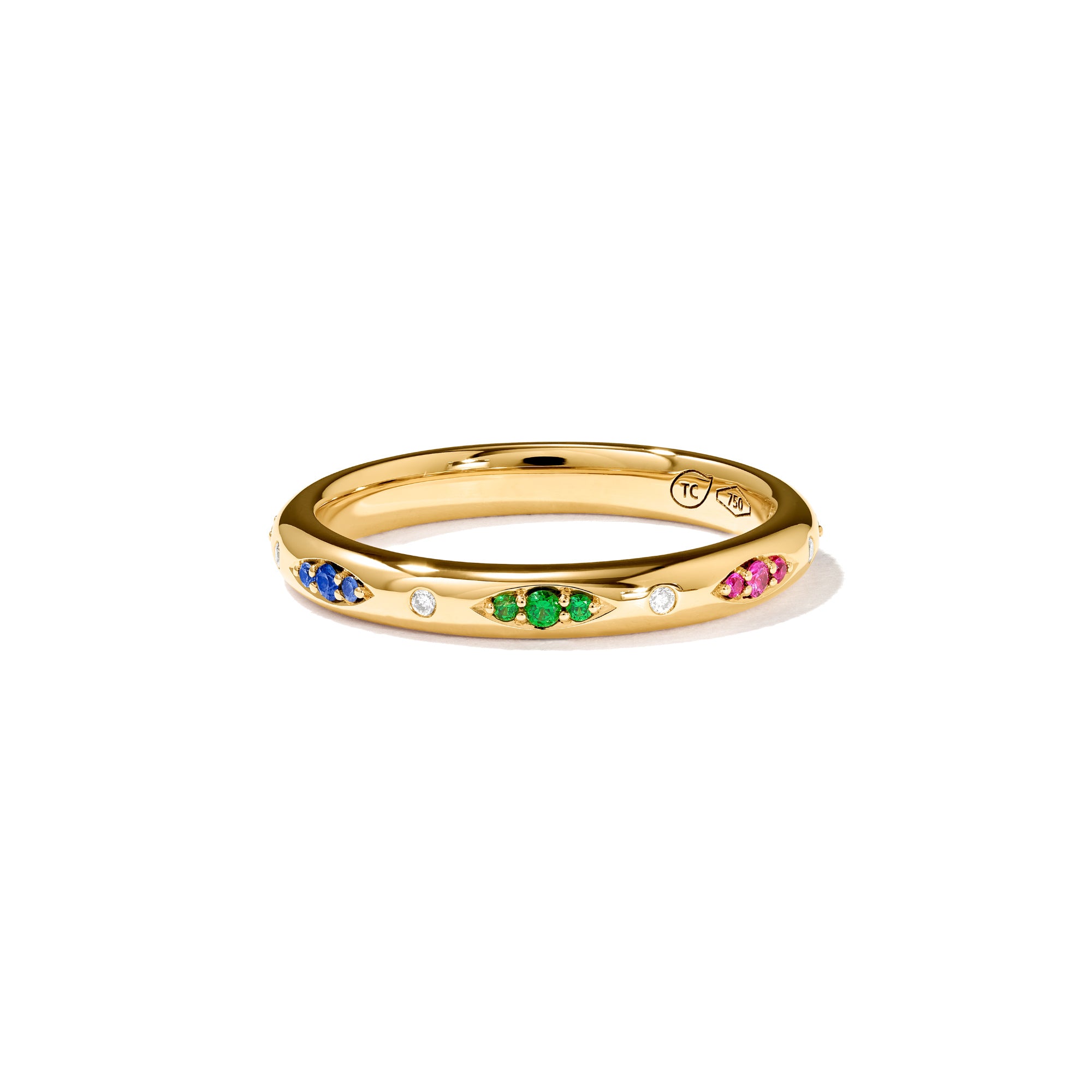 Tamara Comolli GYPSY Bandring Pavé 'Candy' (R-Gyp-B-CanP-yg) aus Gelbgold mit Diamant und Saphir