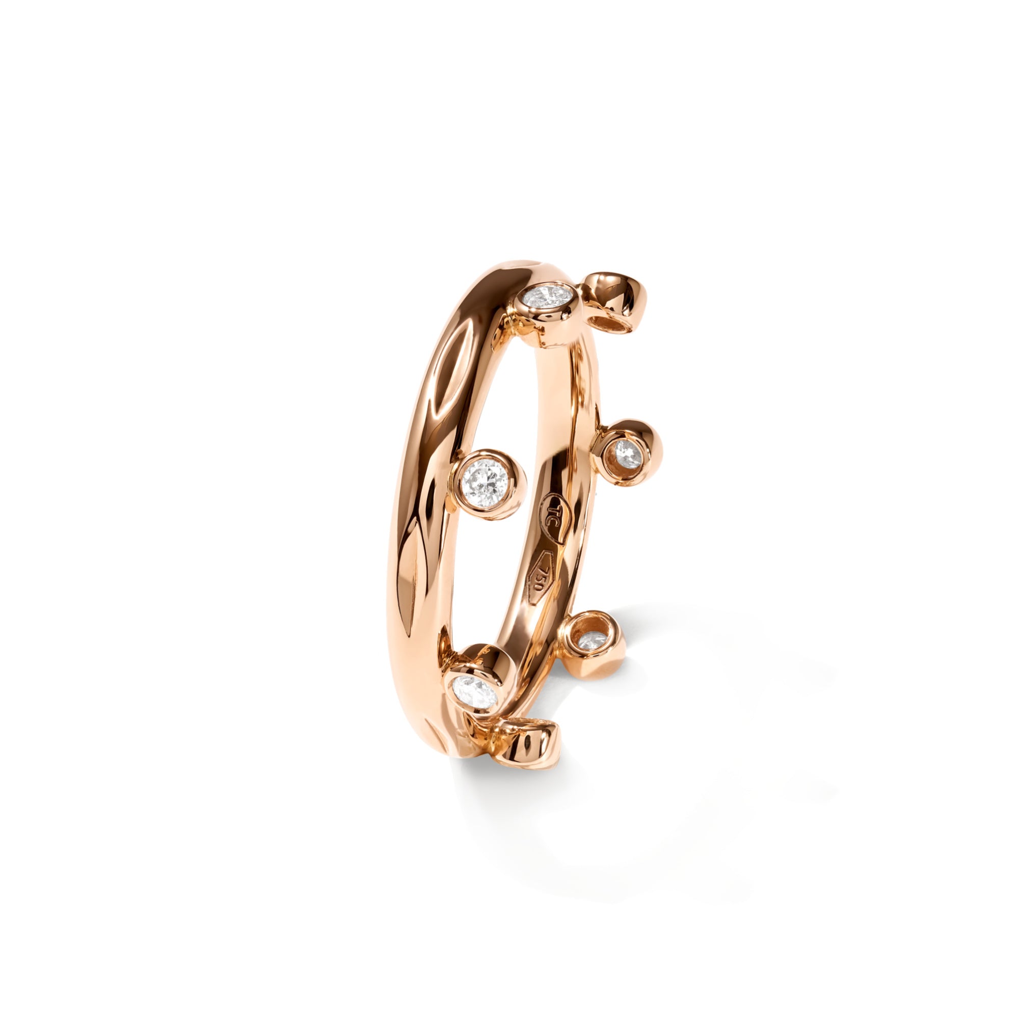 Tamara Comolli GYPSY Crown Brilliant Cut Ring 'Classic' (R-Gyp-C-Br-Cl-rg) aus Roségold mit Diamant